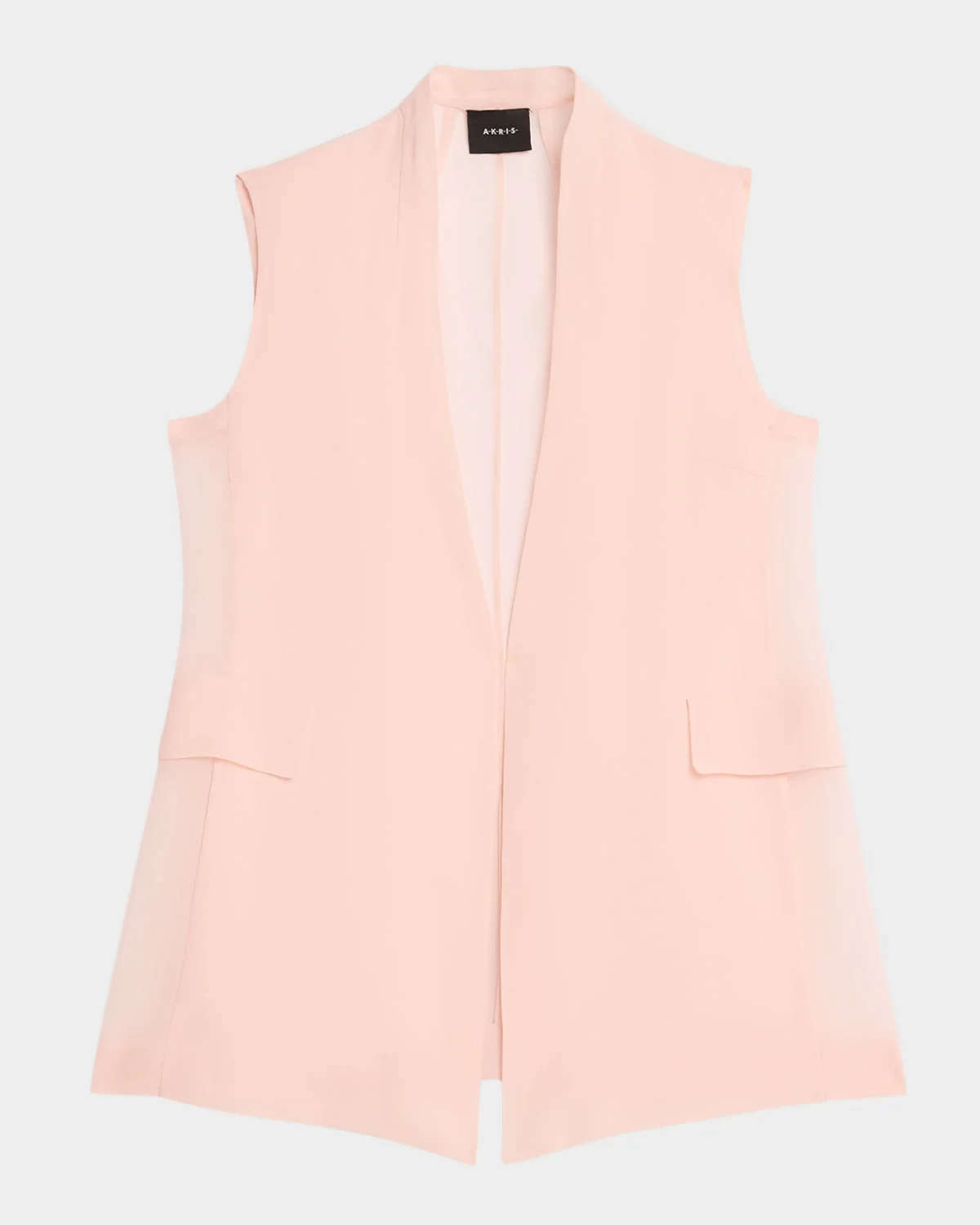 Martina V-Neck Panama Silk Organza Vest - 1