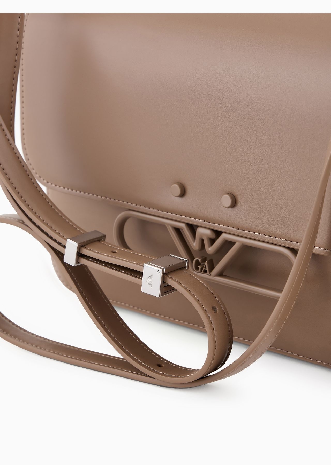 Smooth leather shoulder bag with metal eagle logo - 5