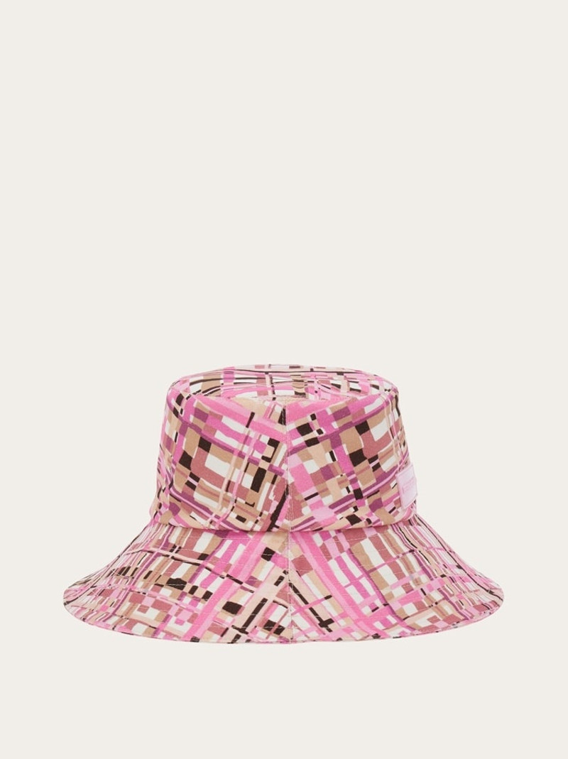 FERRAGAMO CHECK PRINT BUCKET HAT outlook