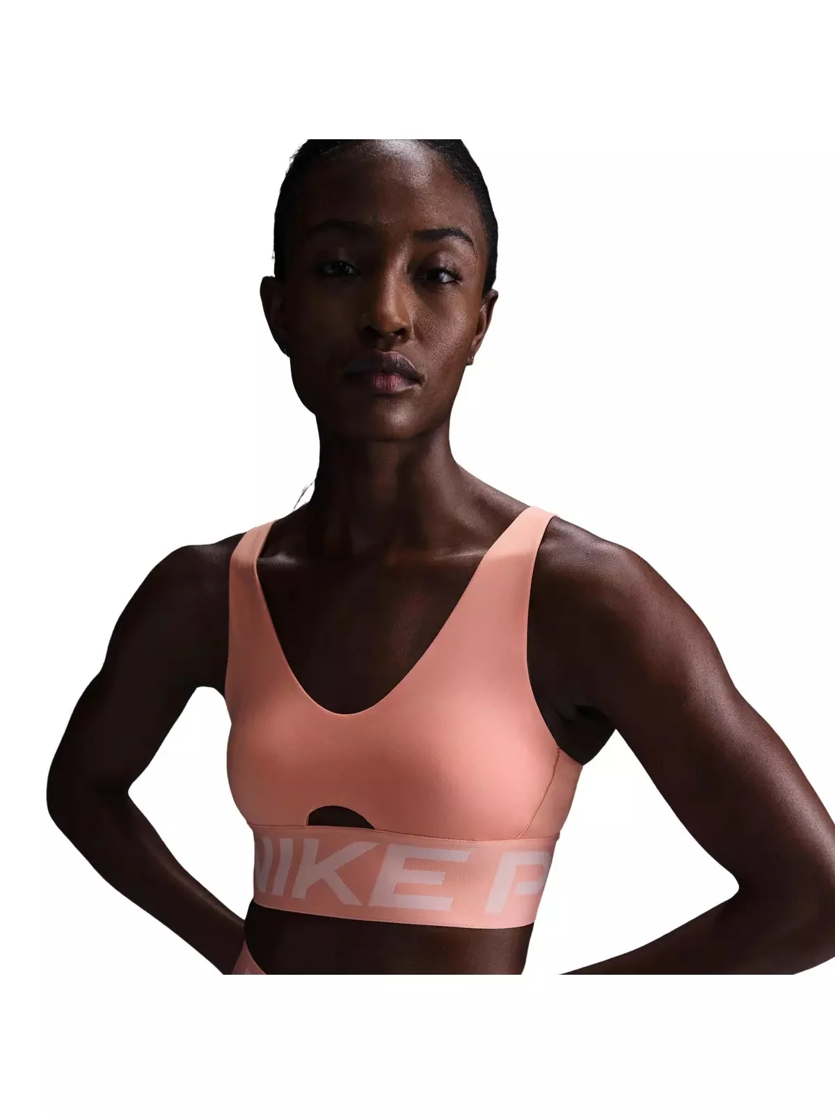 Women's Pro Indy Plunge Bold Med-Support Padded Sports Bra -Orange - 1