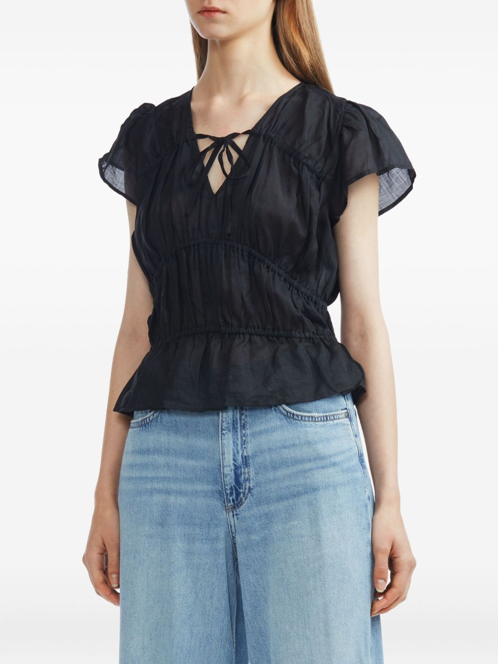 ties smocked top - 3