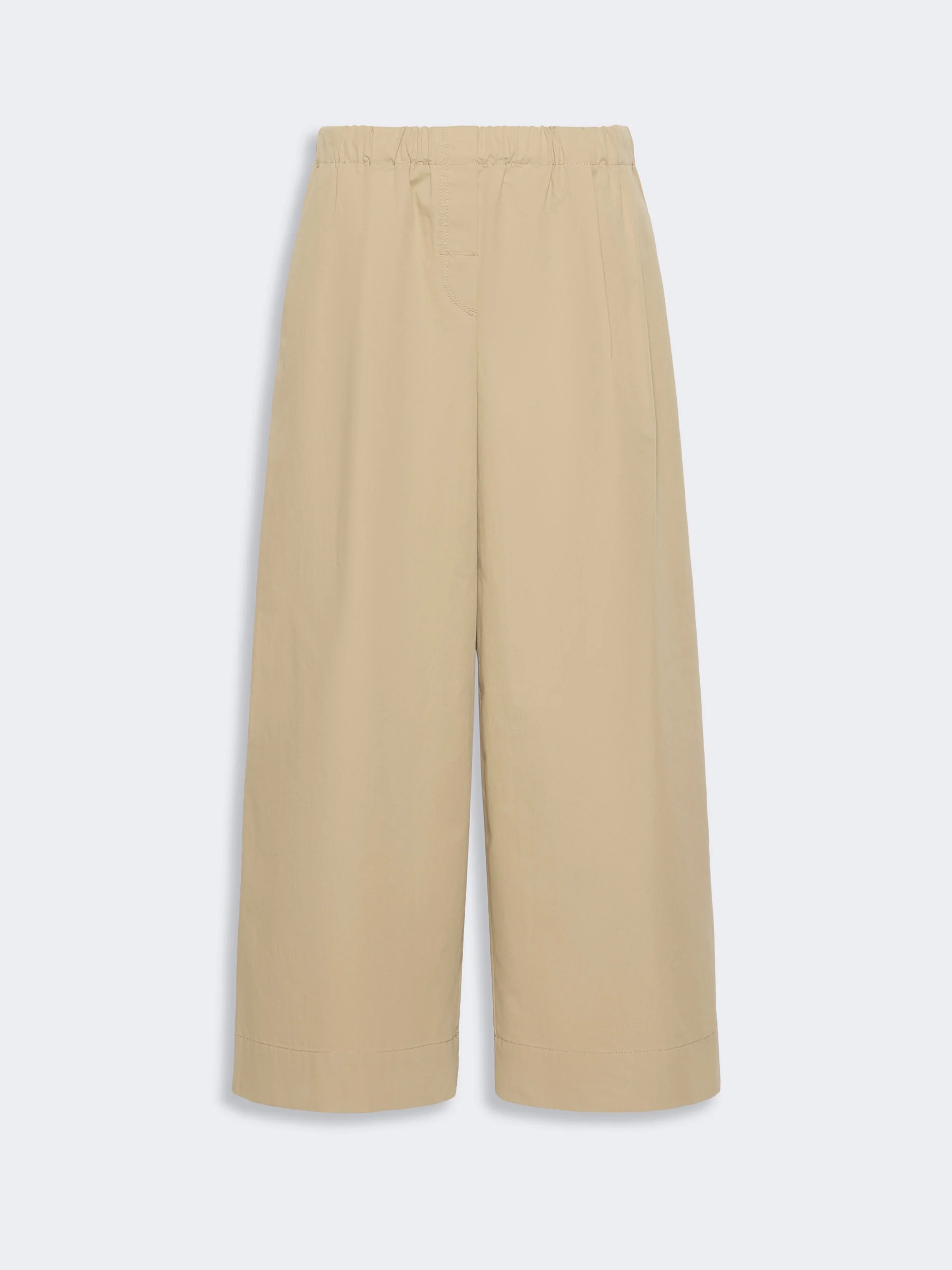 LIBERO Flared cotton gabardine trousers - BEIGE - 1