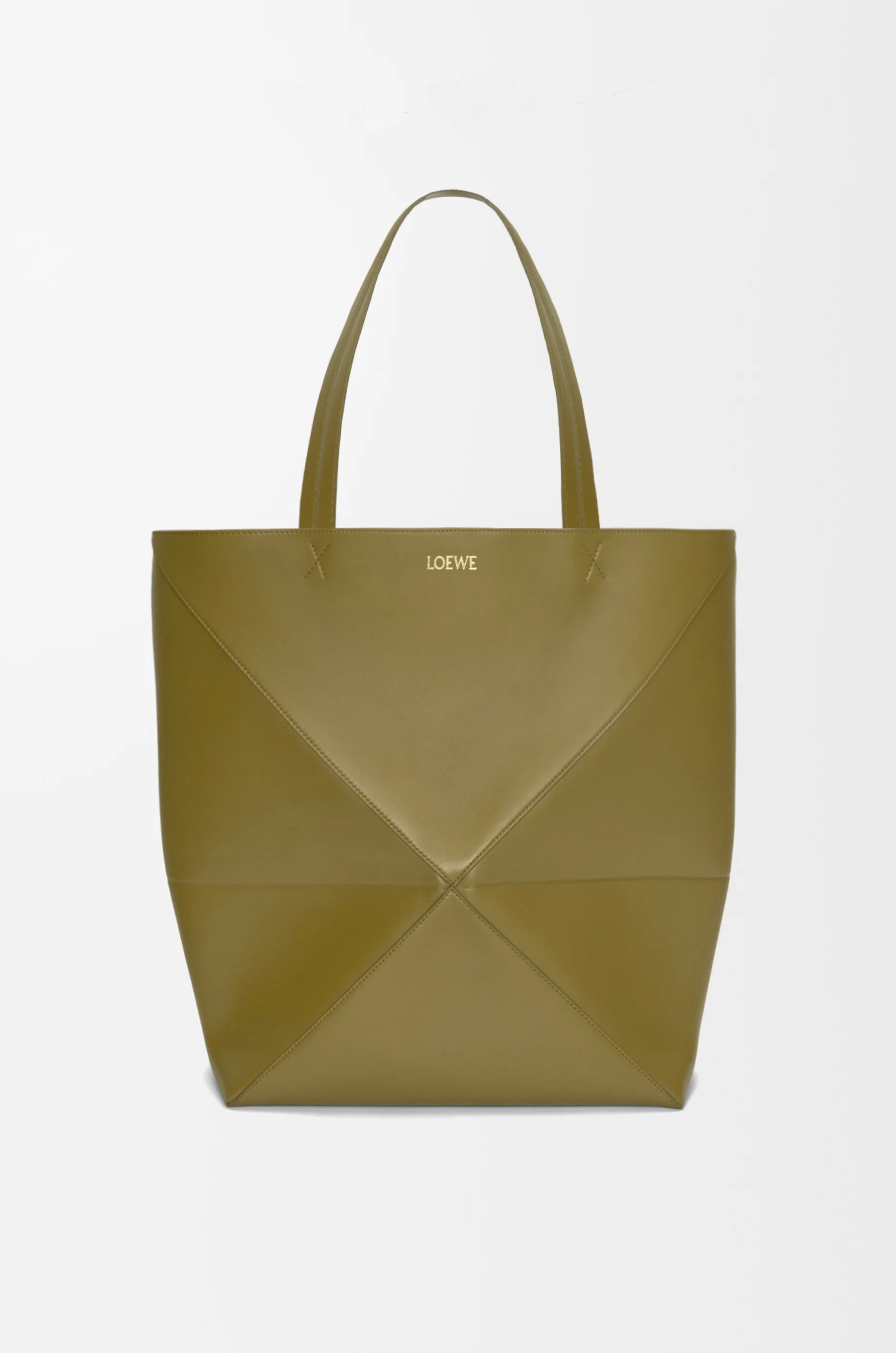 XL Puzzle Fold Tote in shiny calfskin - 1