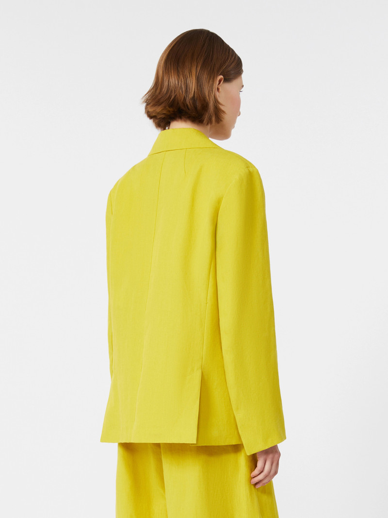 ALBERTA Pure linen canvas jacket - LEMON 4