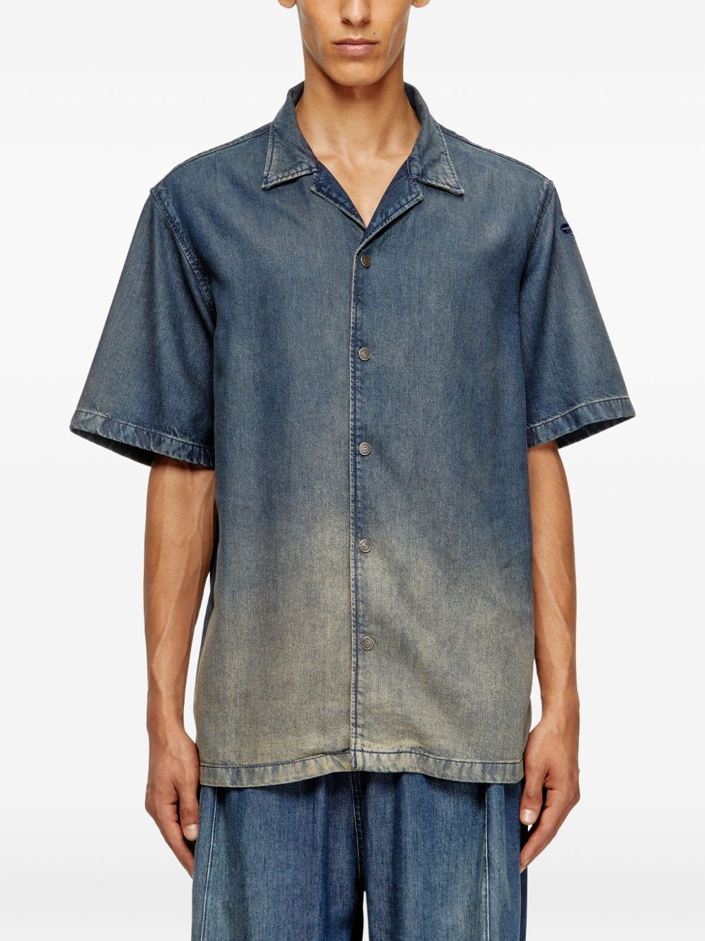 D-Nabil-S3 point-collar denim shirt - 3