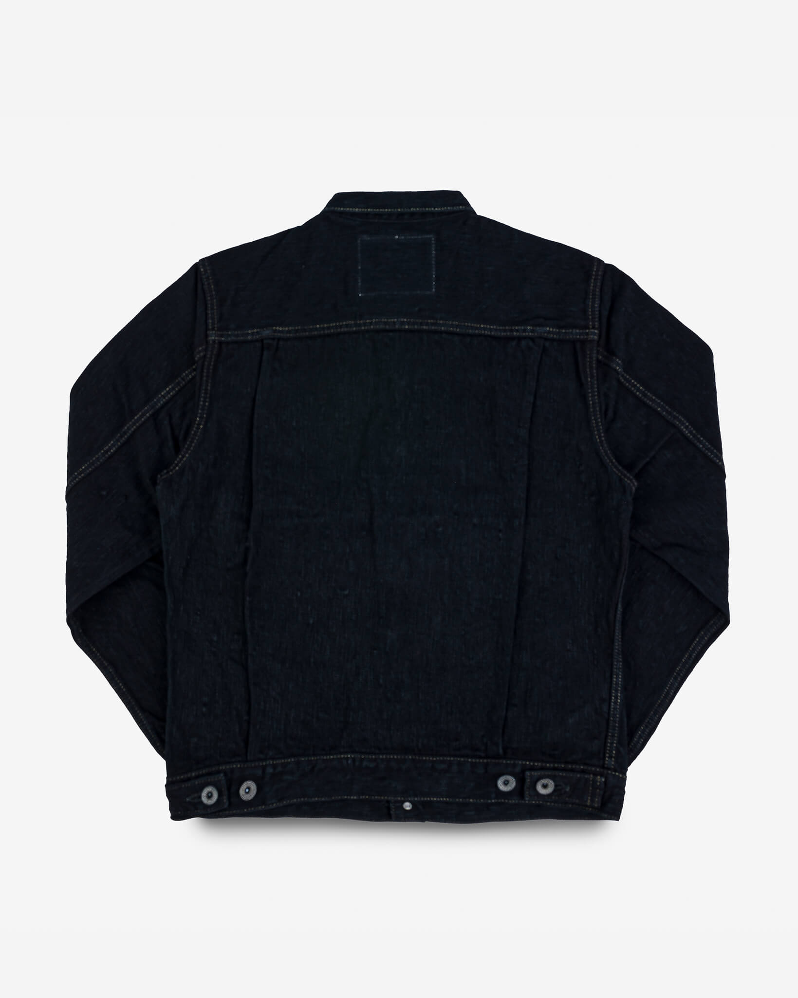 IHJ-507-SLBod 16oz Slubby Selvedge Denim Type II Jacket - Indigo Overdyed Black - 5