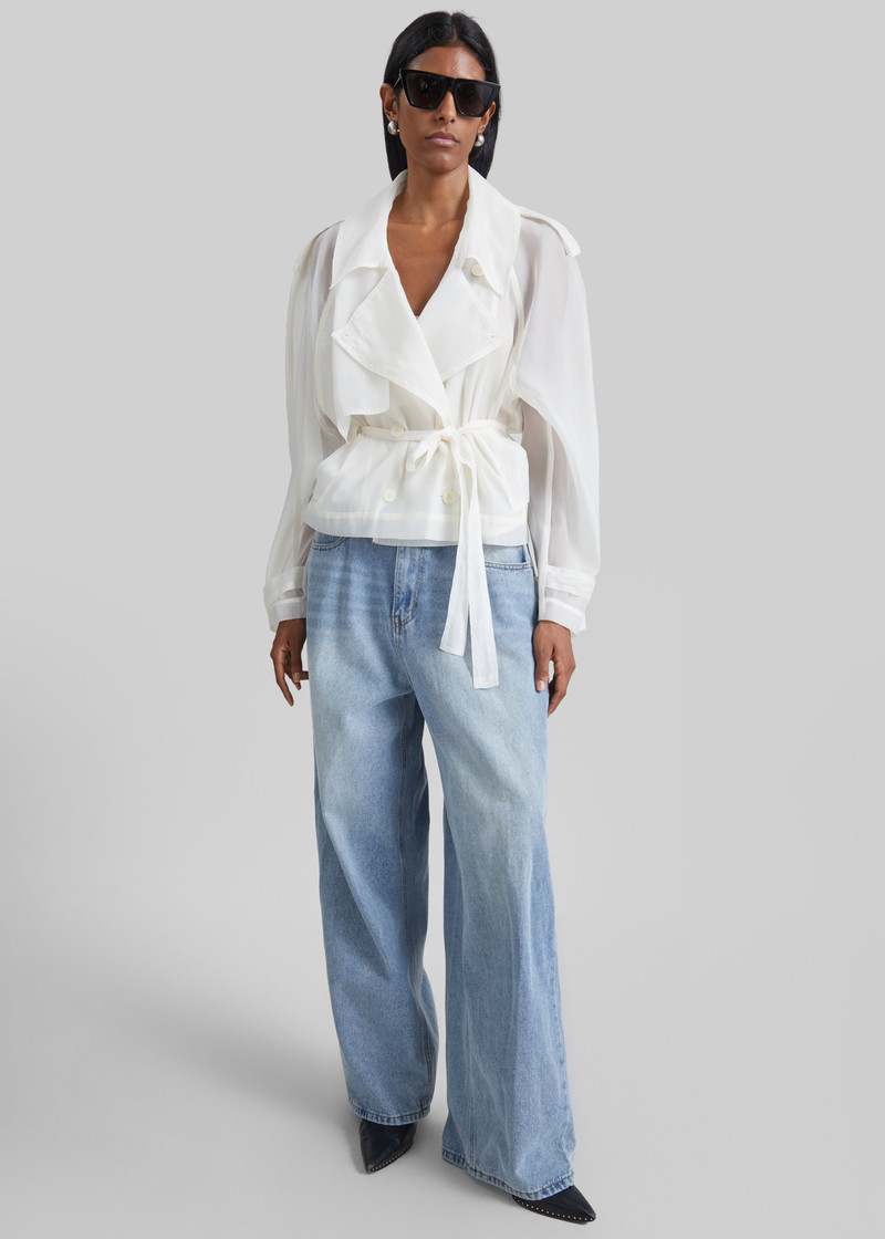 Asola Sheer Short Trench - Ivory 5