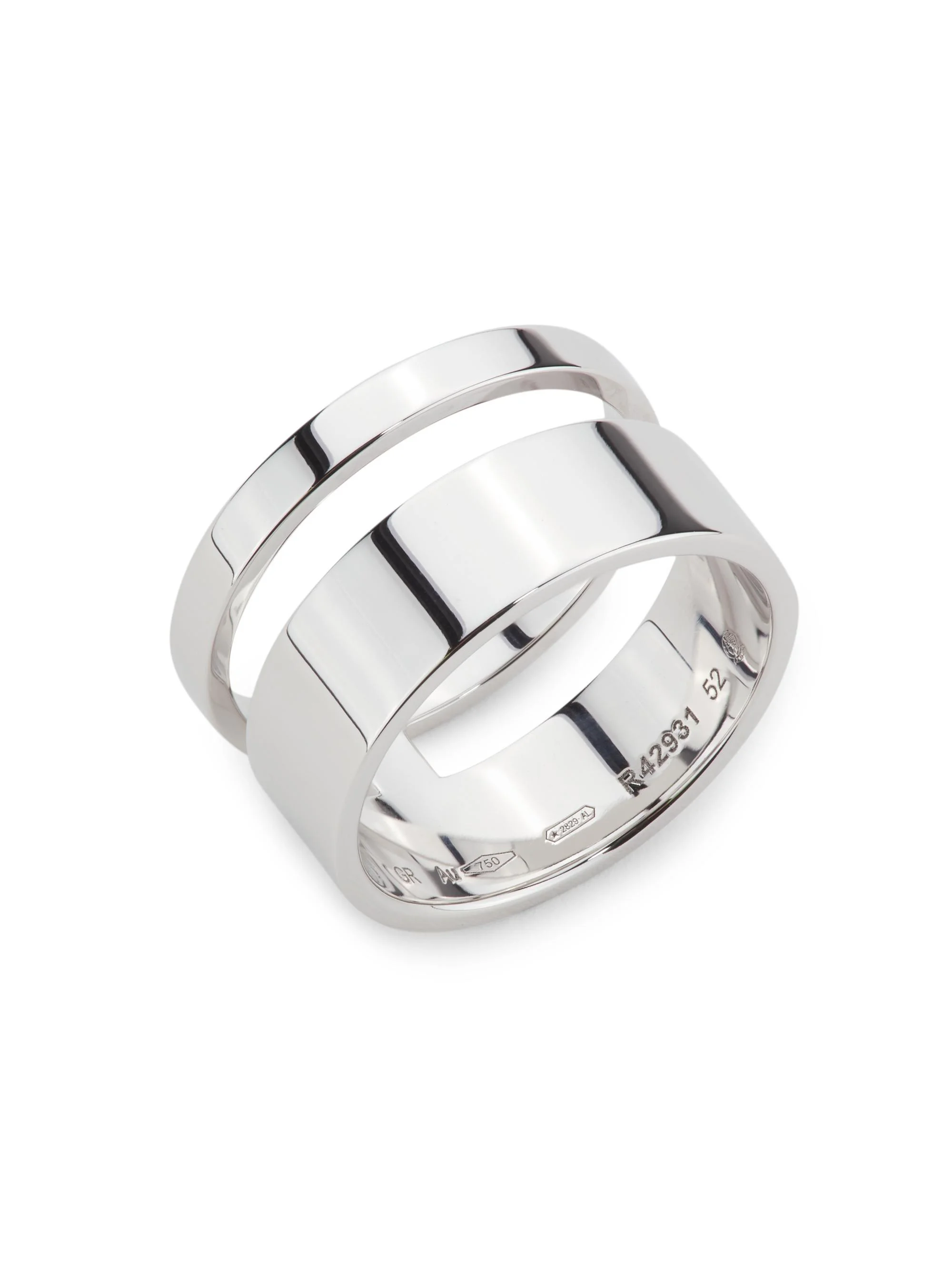 Women's Berbere 18K White Gold Two-Row Ring - White Gold - 1
