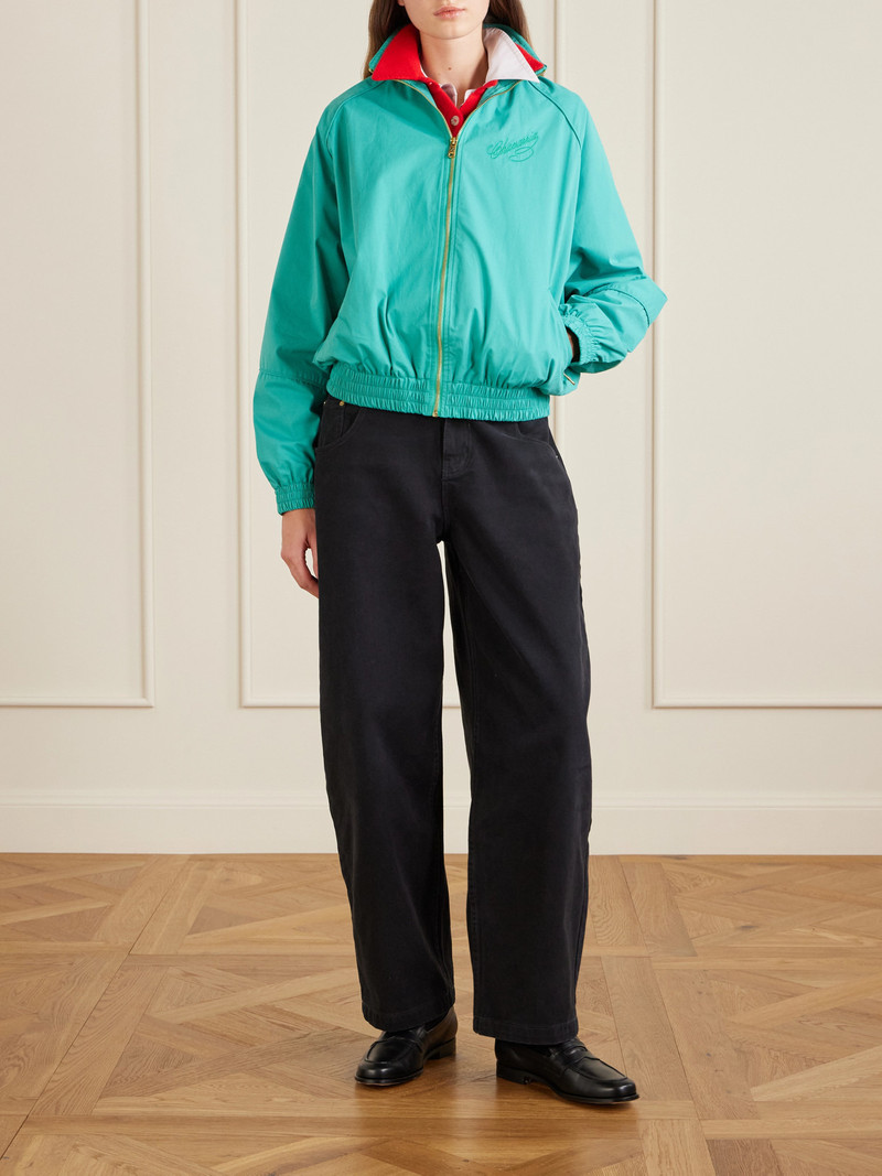 WILLY CHAVARRIA Ruff Rider Embroidered Cotton Zip-up Track Jacket outlook