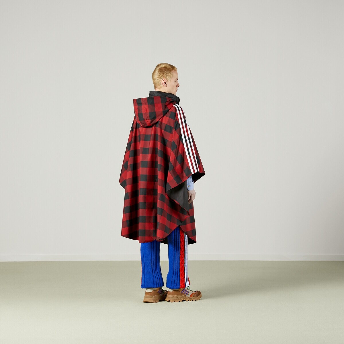 adidas x Gucci Gingham nylon cape coat - 8