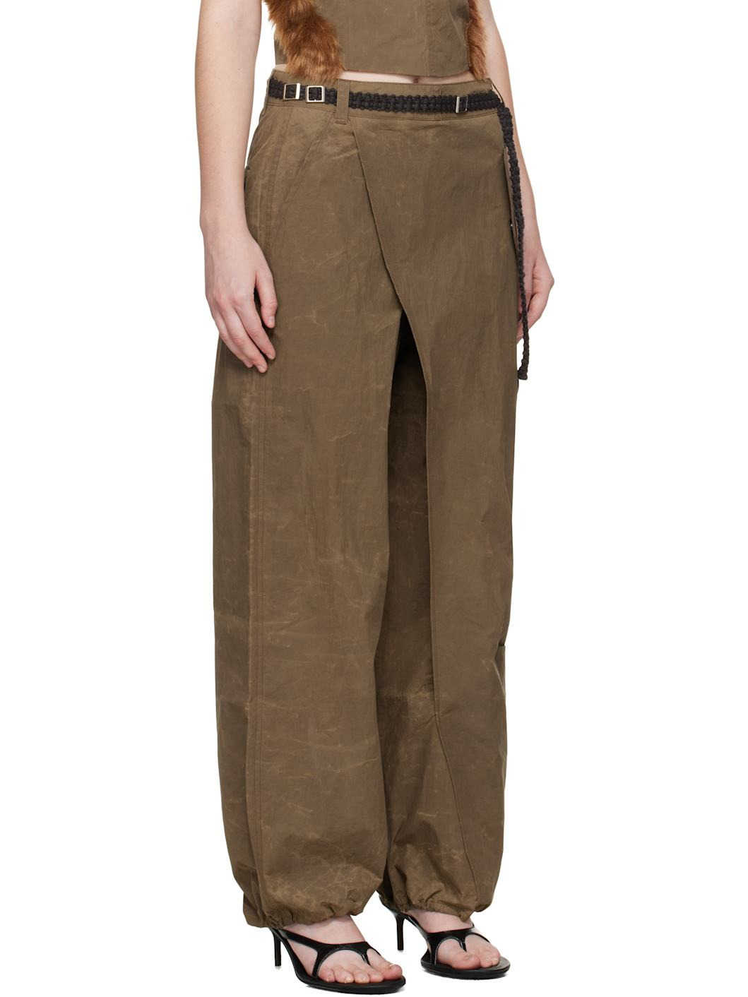 Brown Wrap Cargo Pants - 2