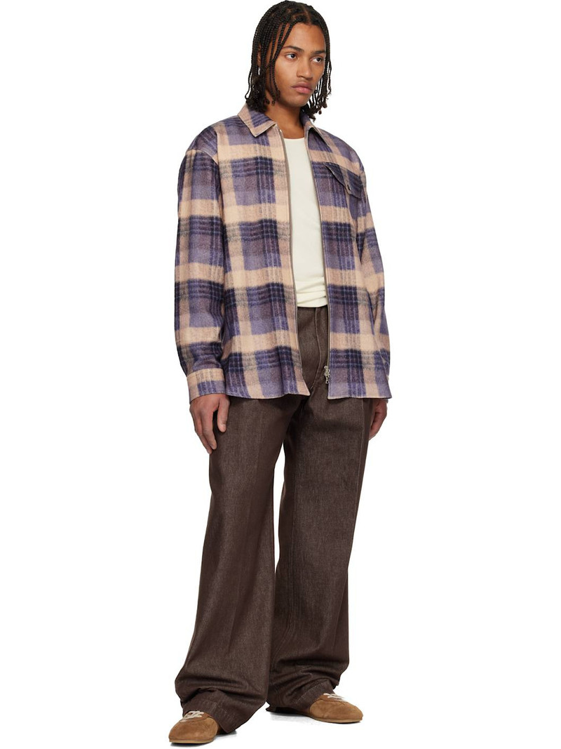 Dries Van Noten Purple & Pink Wool Shirt outlook