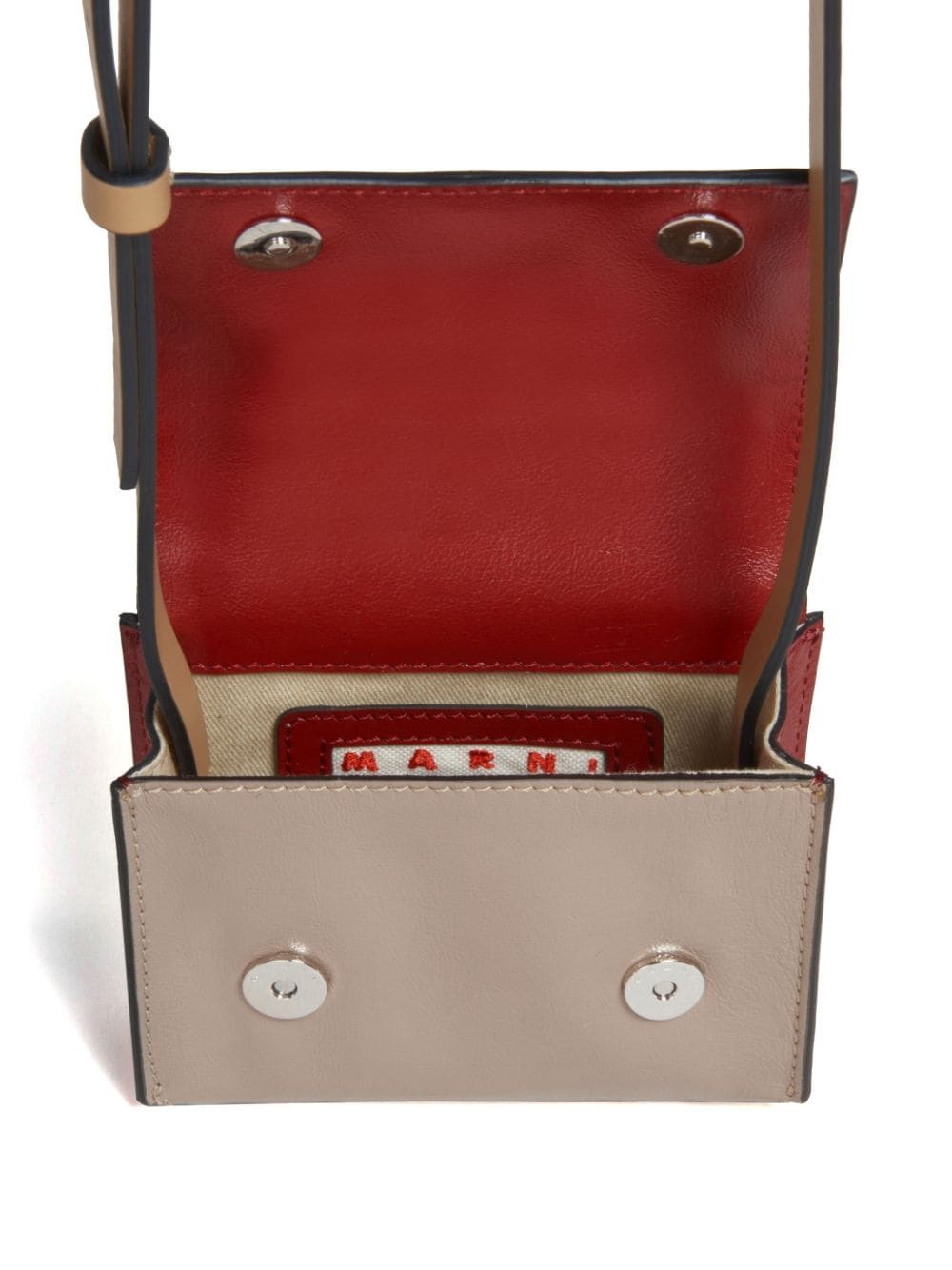 colour-block leather messenger bag - 4