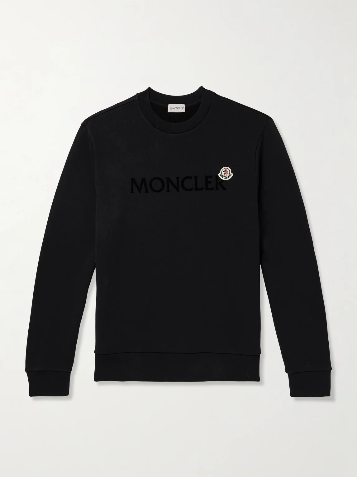 Appliquéd Logo-Flocked Cotton-Jersey Sweatshirt - 1