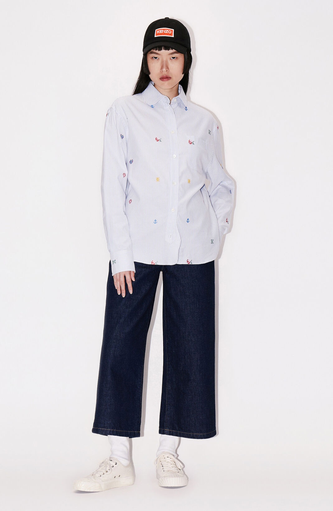 'KENZO Pixel' straight-cut Oxford shirt - 4