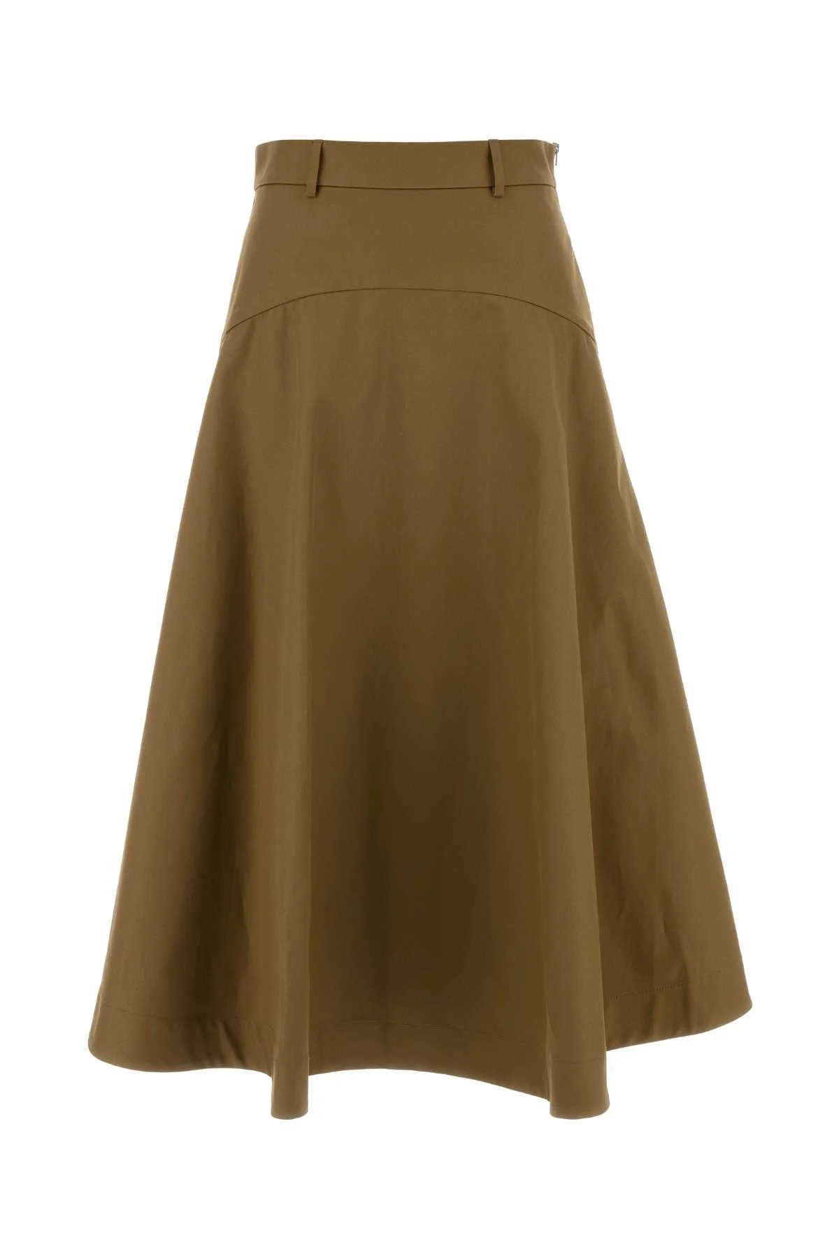Balenciaga Women Army Green Cotton Skirt - 1