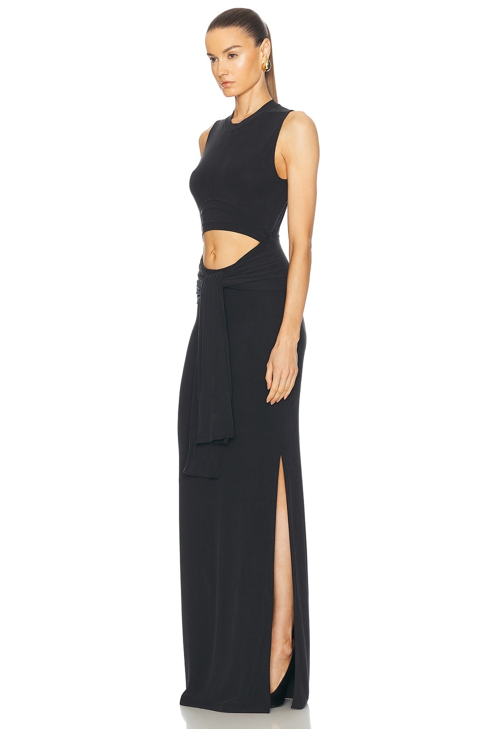 Knotted Cut Out Split Long Dress - 3