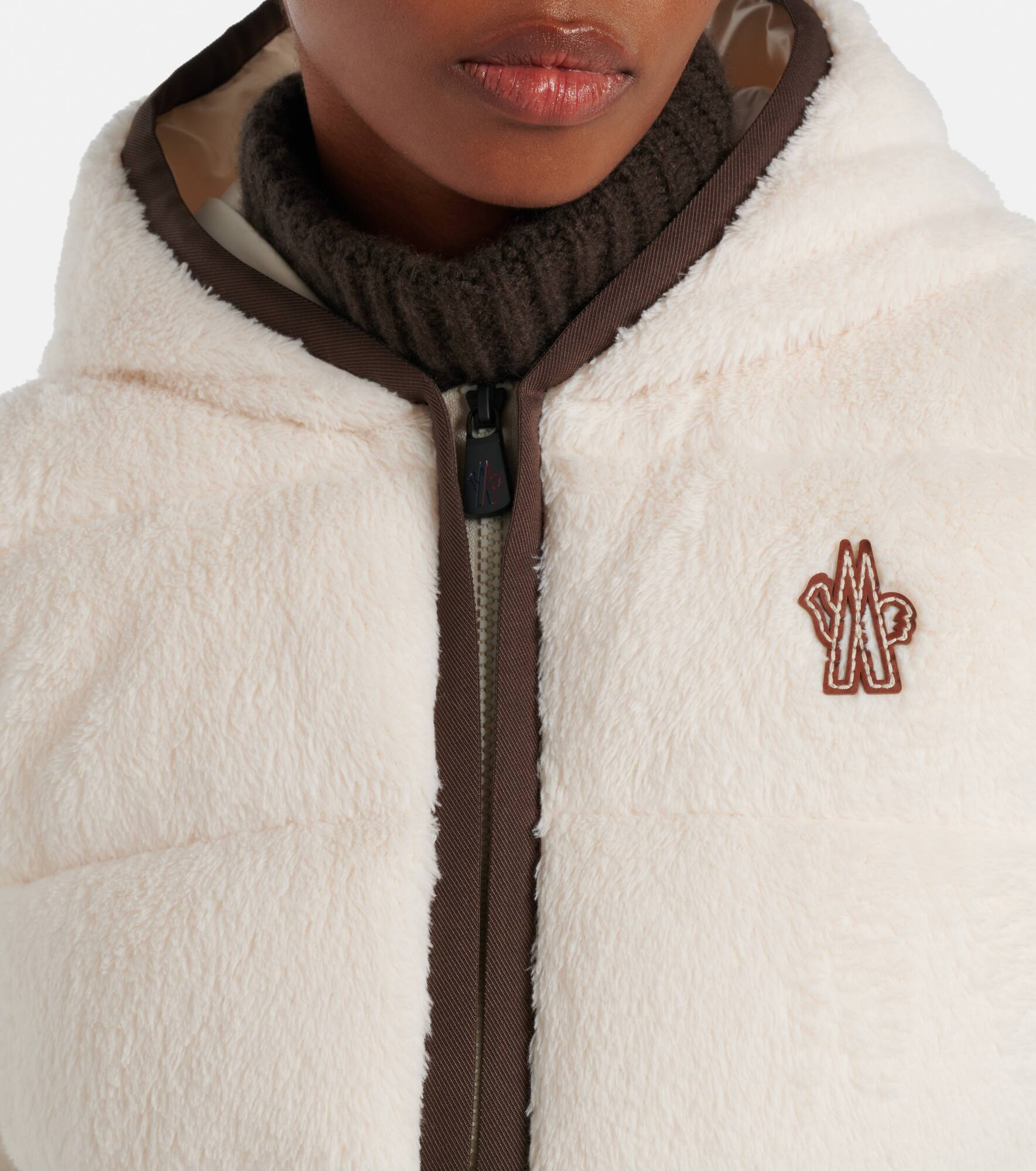 Hooded fleece down jacket - 4