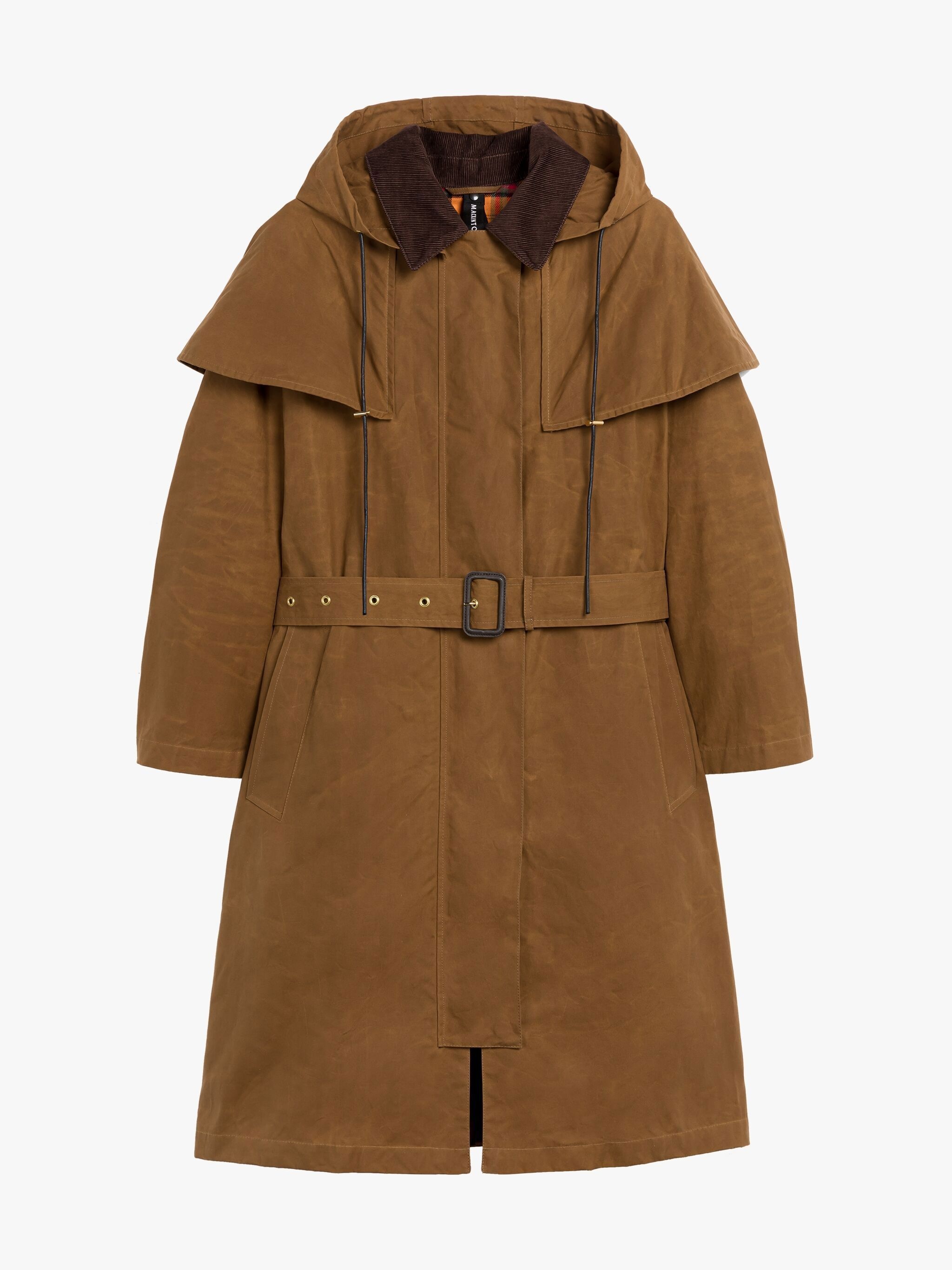 WILMA BROWN WAXED COTTON COAT - 1