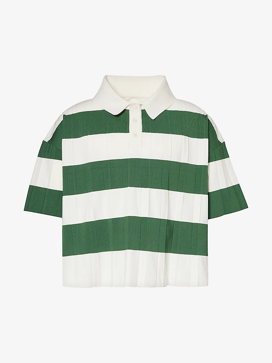 Le Polo Bimini stripe-pattern stretch-knit polo shirt - 1