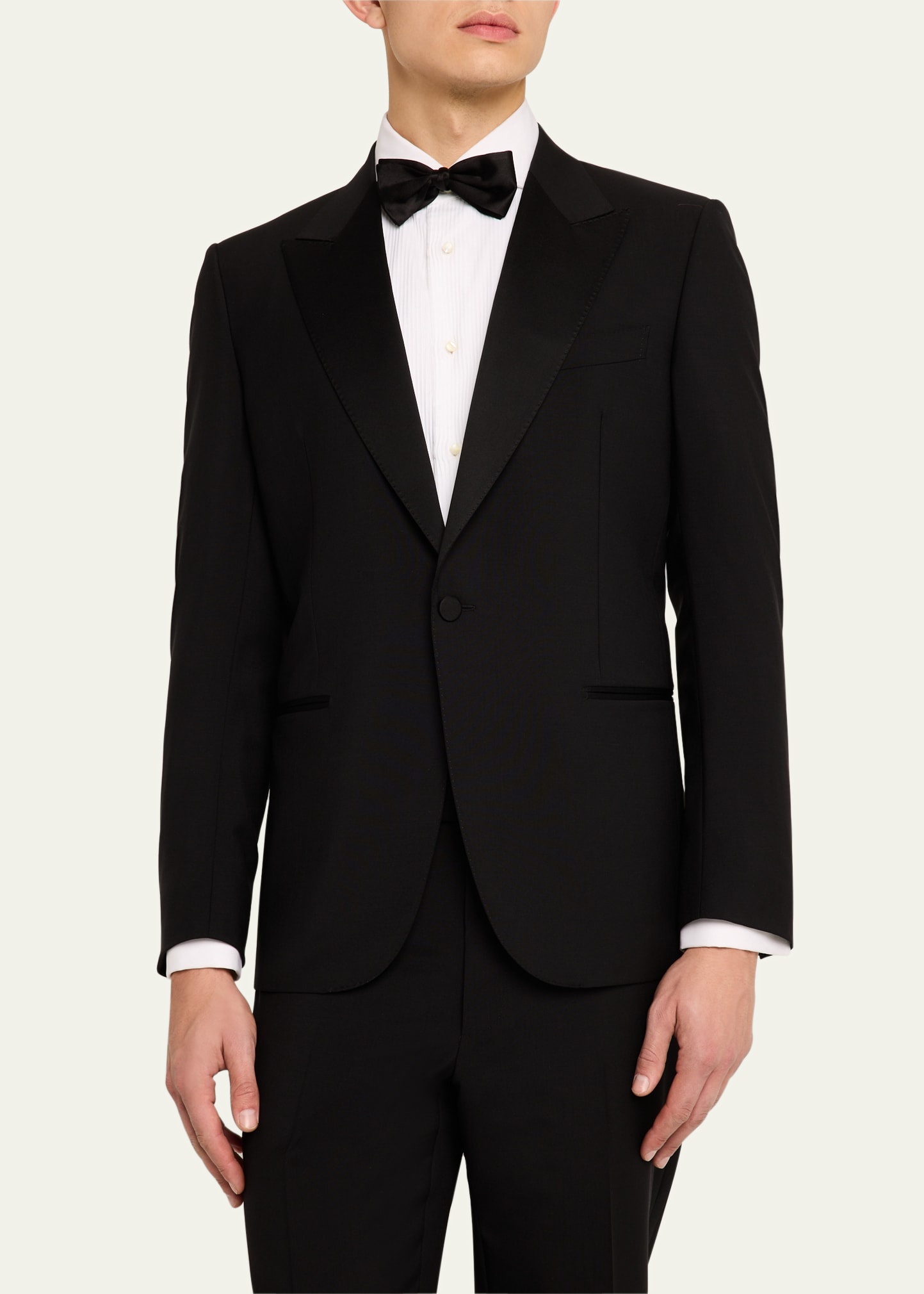 Men's Wool-Mohair Solid Tuxedo - 4