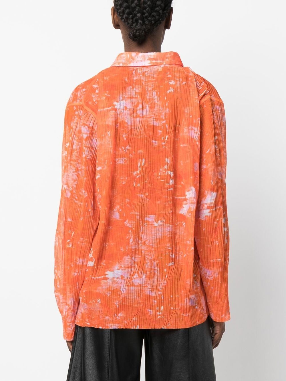 printed plissé shirt - 4