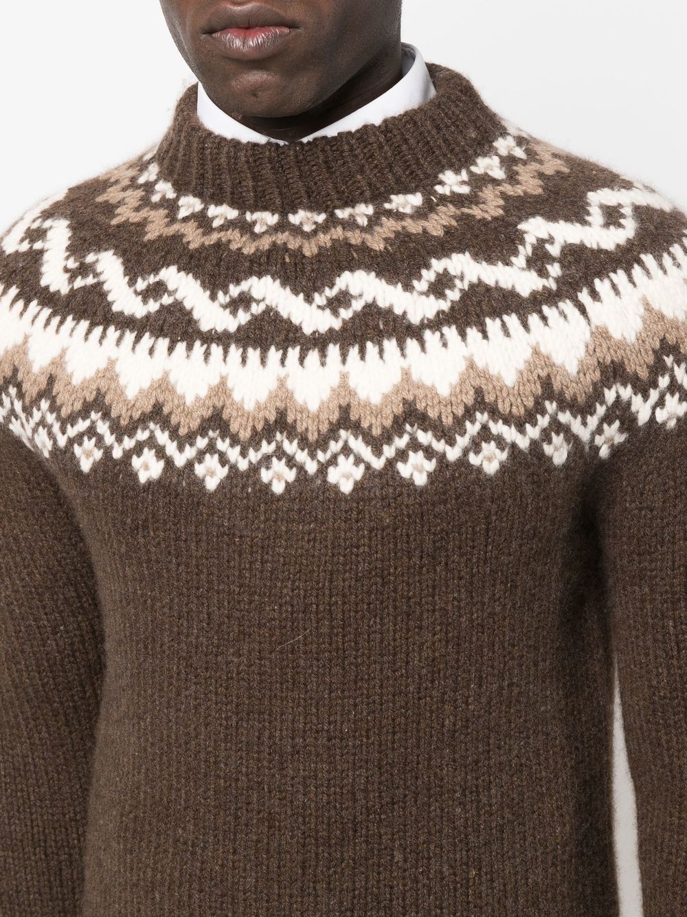 fair-isle intarsia knit jumper - 5