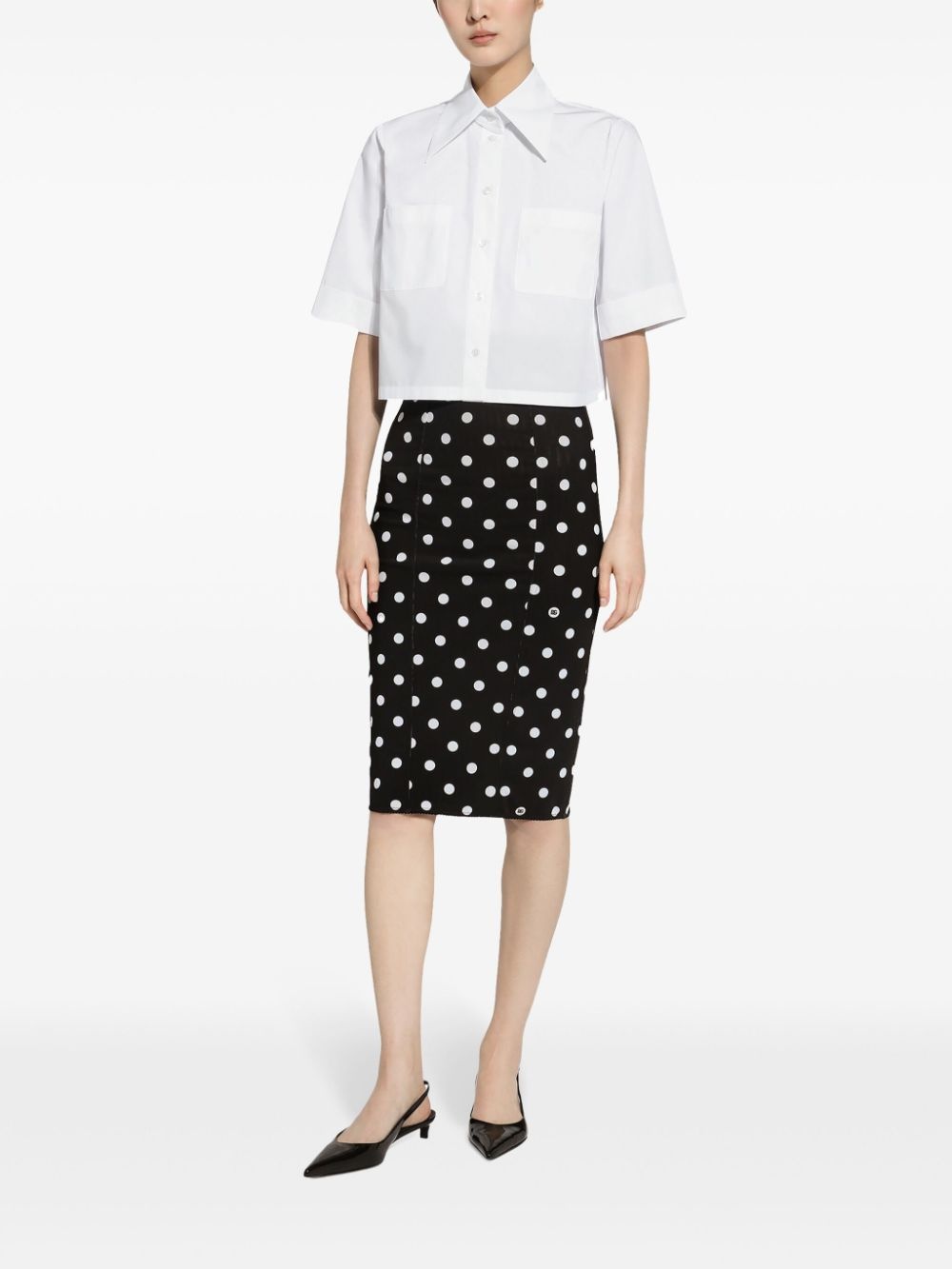 cropped cotton shirt - 2