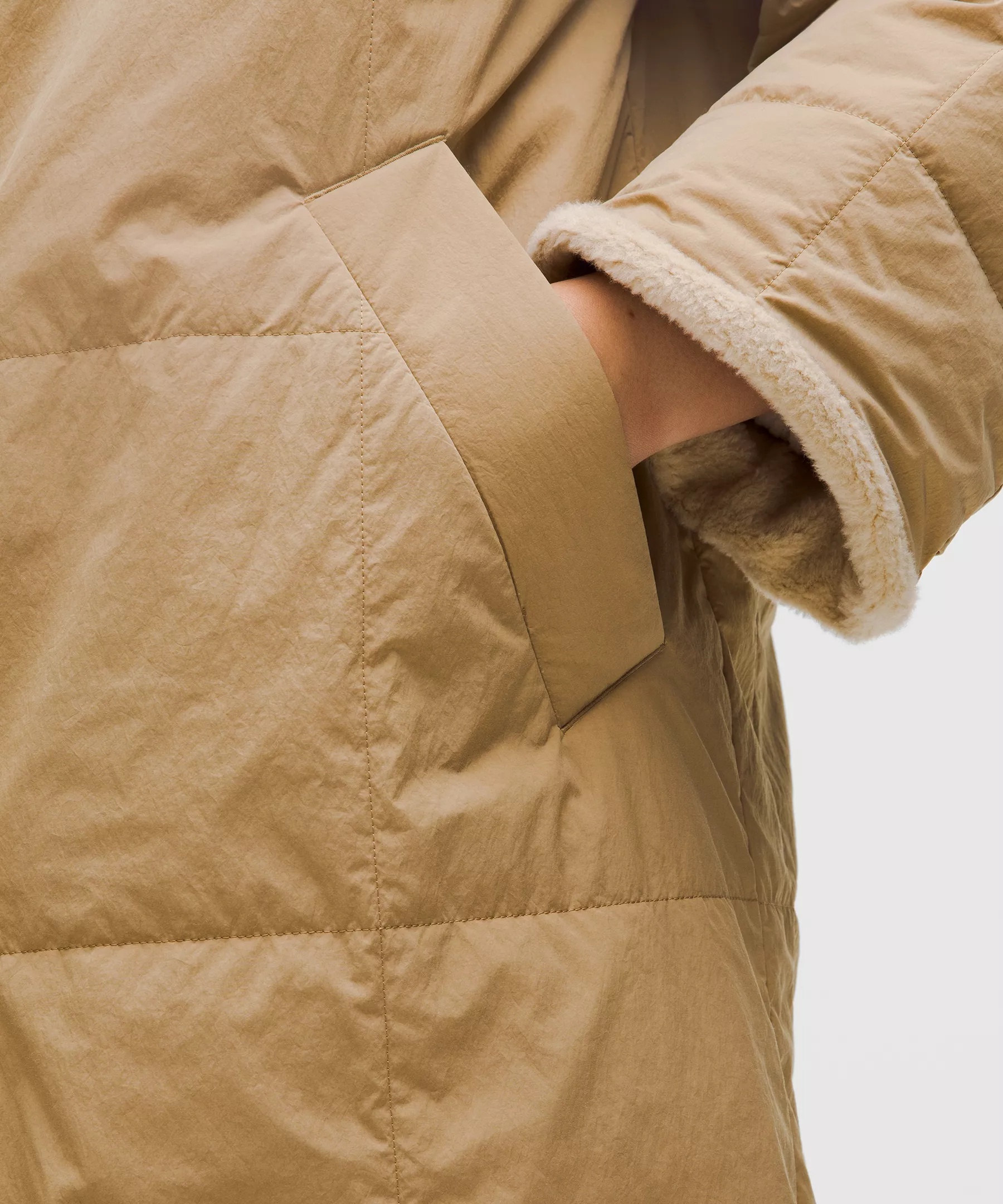 Fleece-Lined Insulated Long Coat - 4