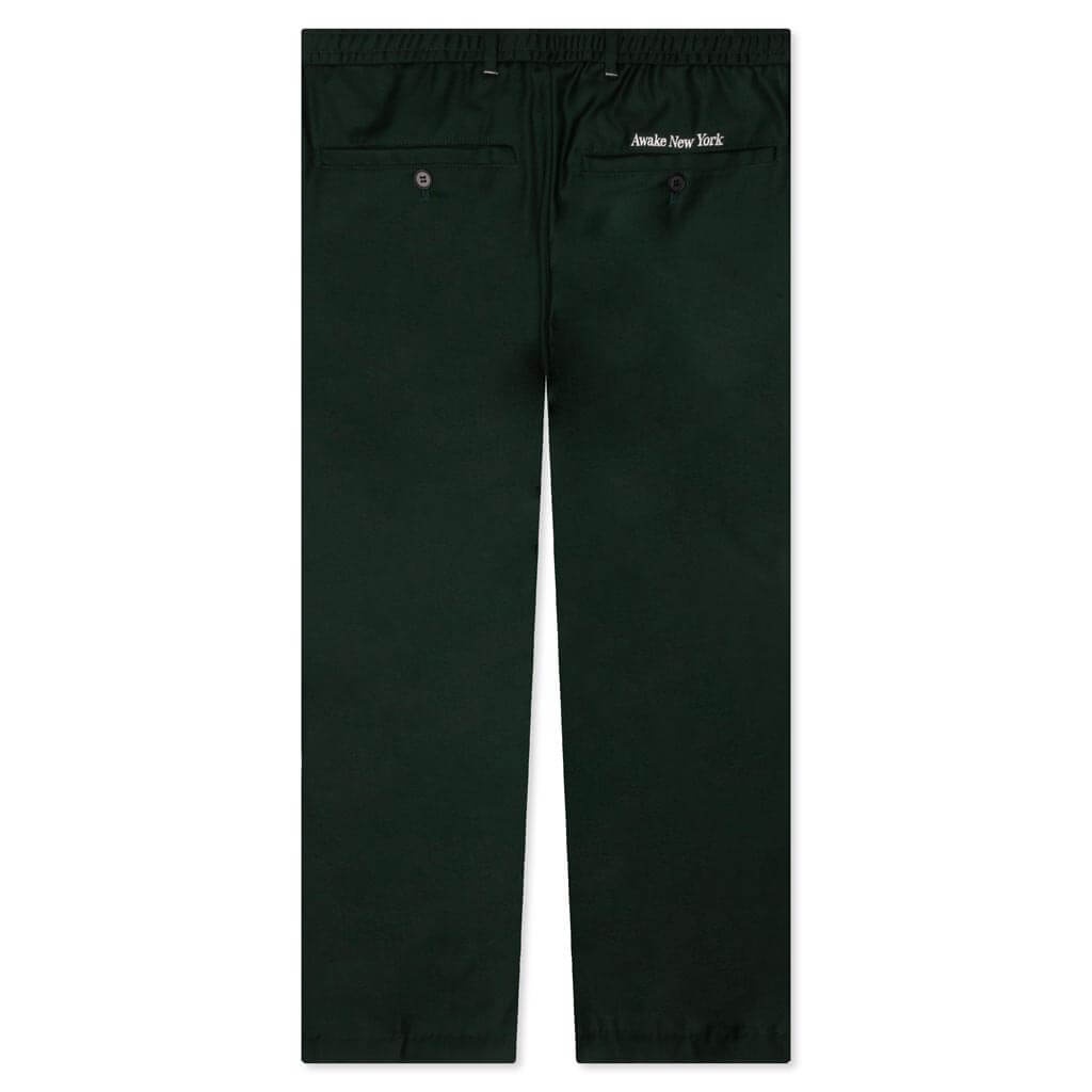 LIGHTWEIGHT WOOL ELASTICATED WOVEN PANT - FOREST GREEN - 2