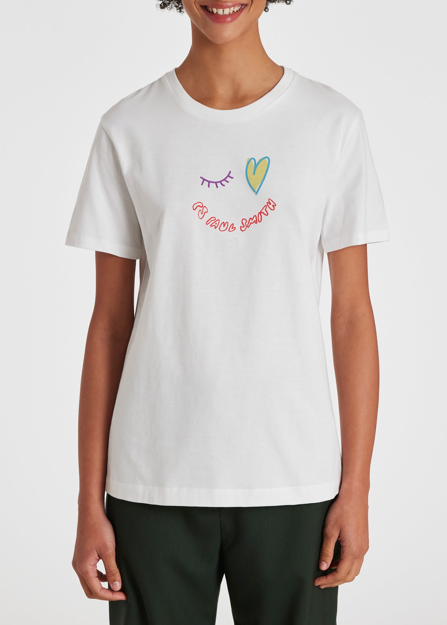 White 'Smiling Wink' T-Shirt - 3
