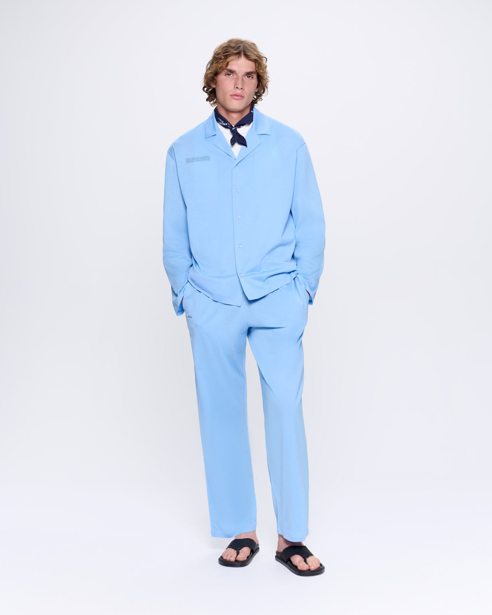 Mens 365 Lightweight Long Pyjama Set - Lake Blue - 2