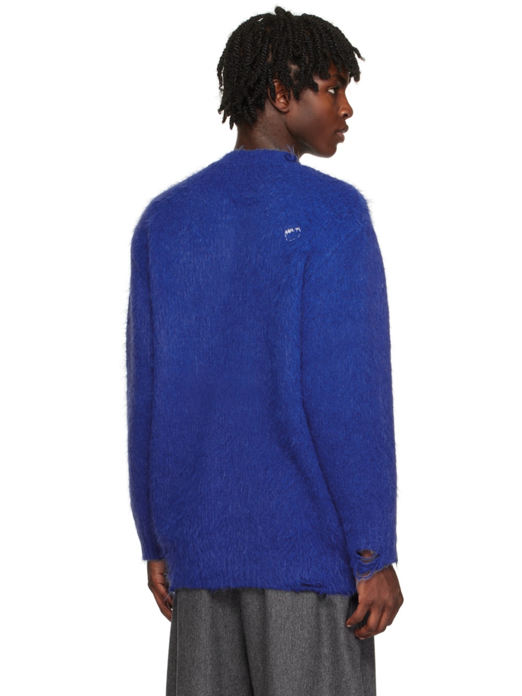 Blue Distressed Sweater - 3