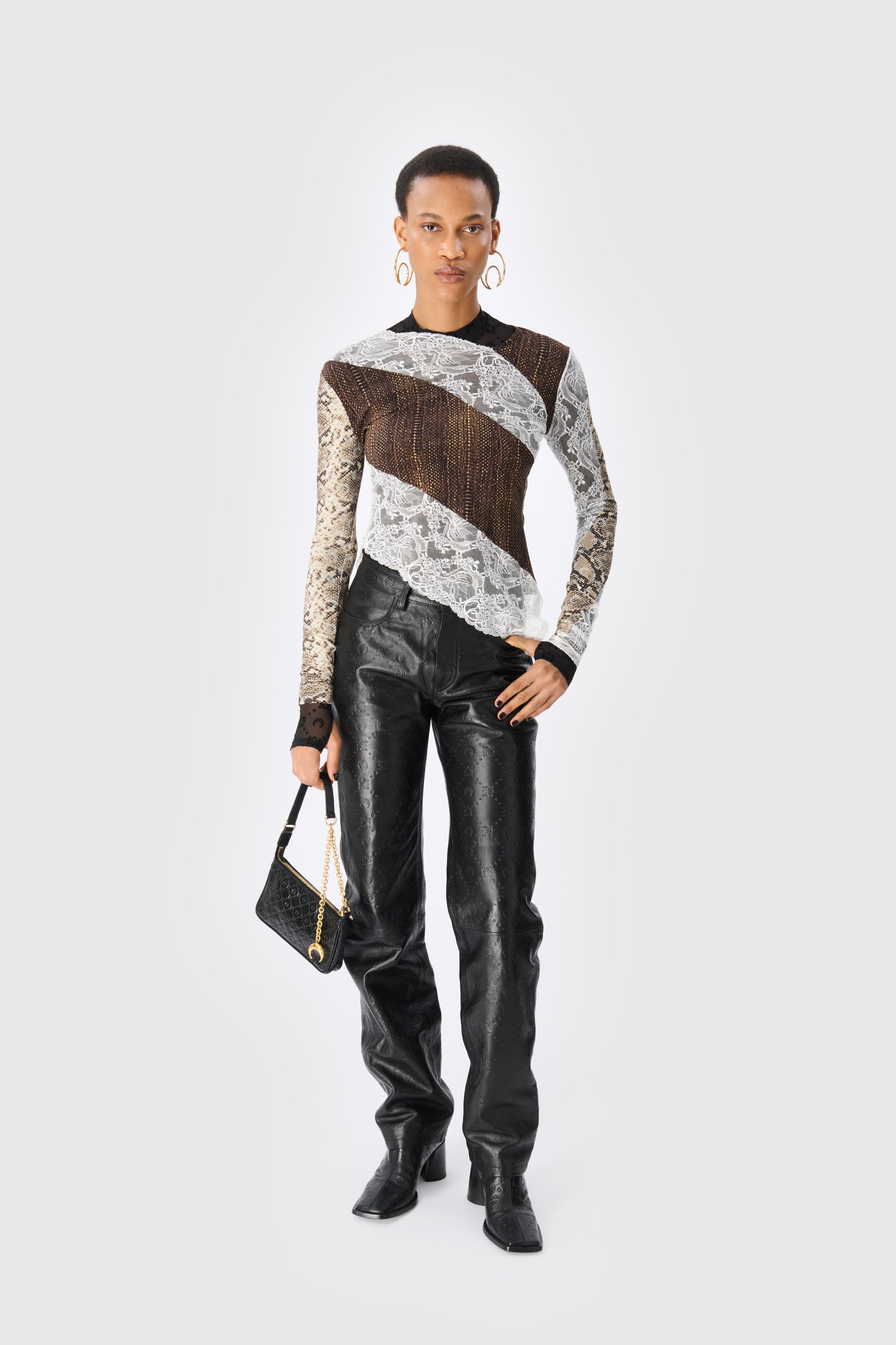 Regenerated Jersey And Lace Twisted Top - 2