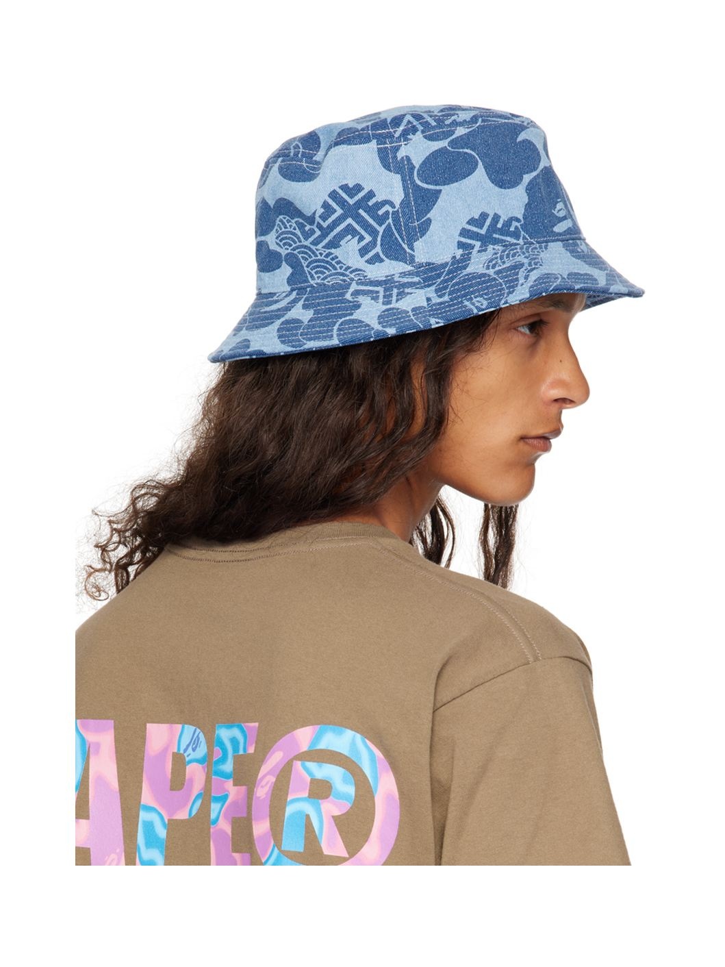 Blue Camo Denim Bucket Hat - 3