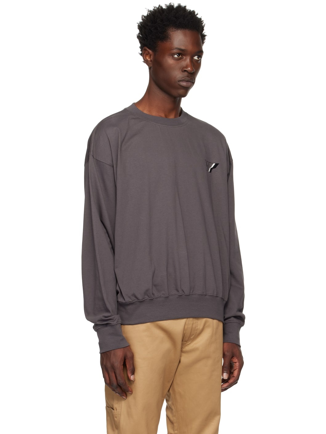 Gray W Line Sweatshirt - 2