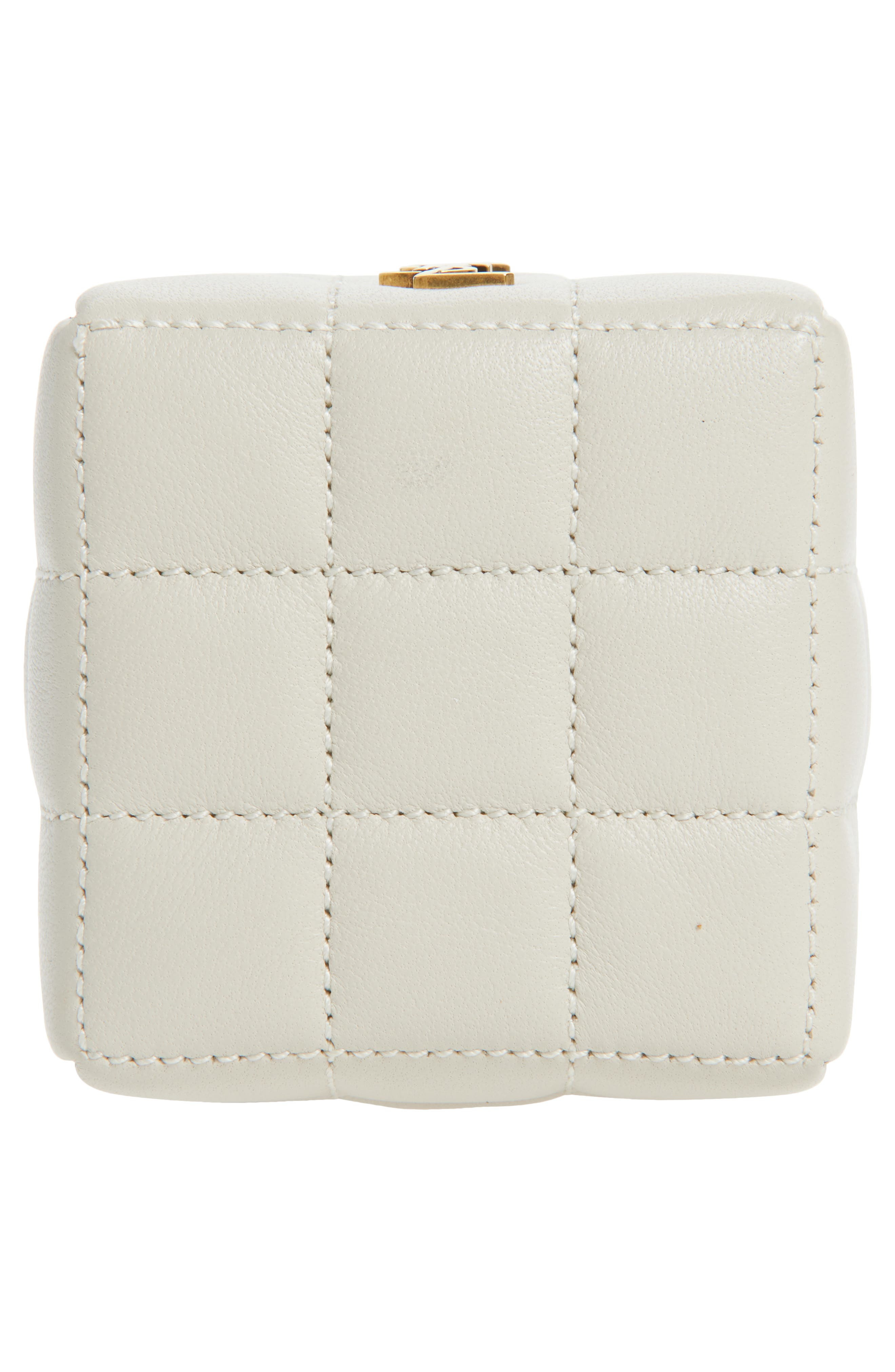 Saint Laurent Mini Cassandre Matelassé Carré Leather Wristlet in Cream Soft at Nordstrom - 6