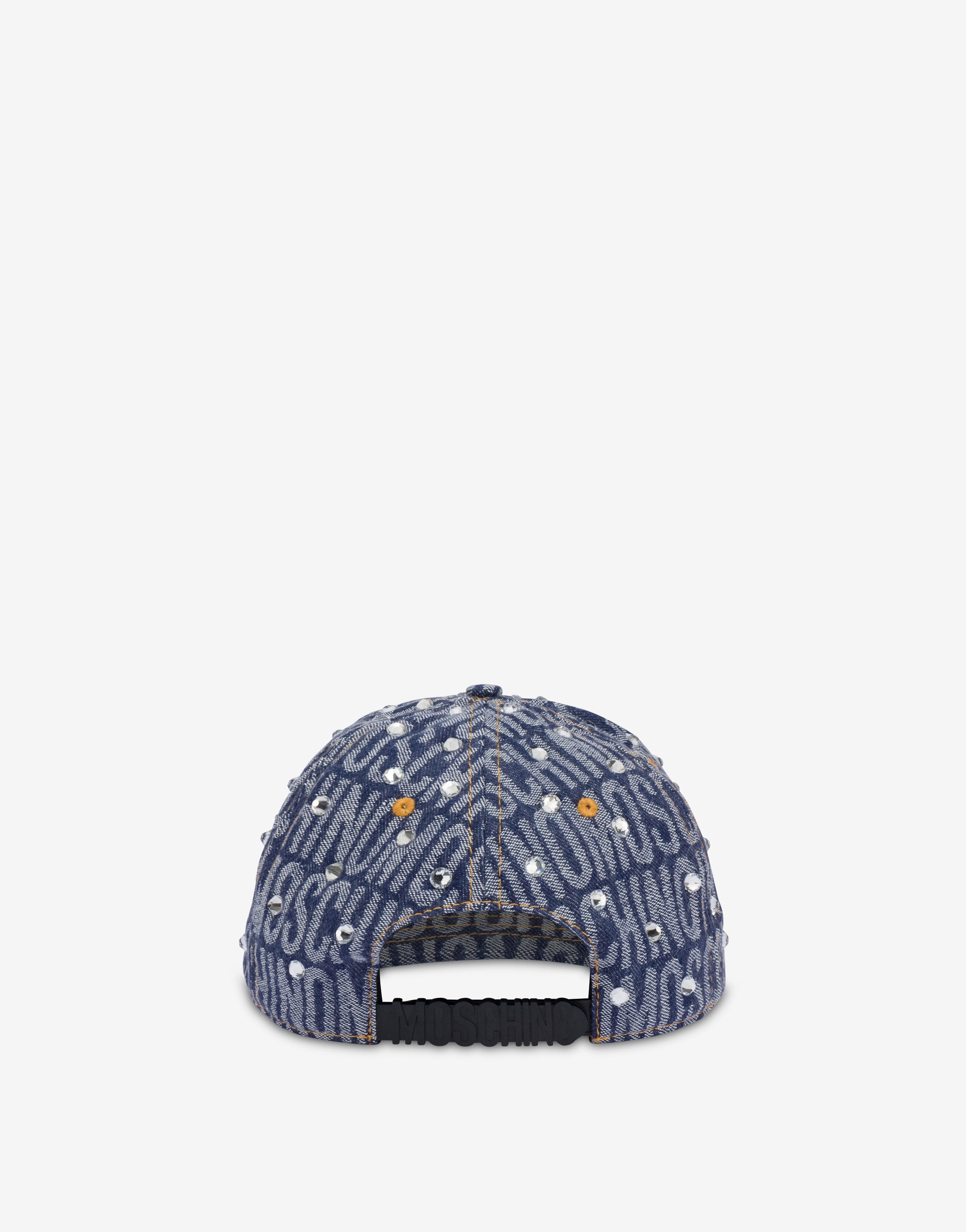 ALLOVER LOGO DENIM CAP WITH RHINESTONES - 2