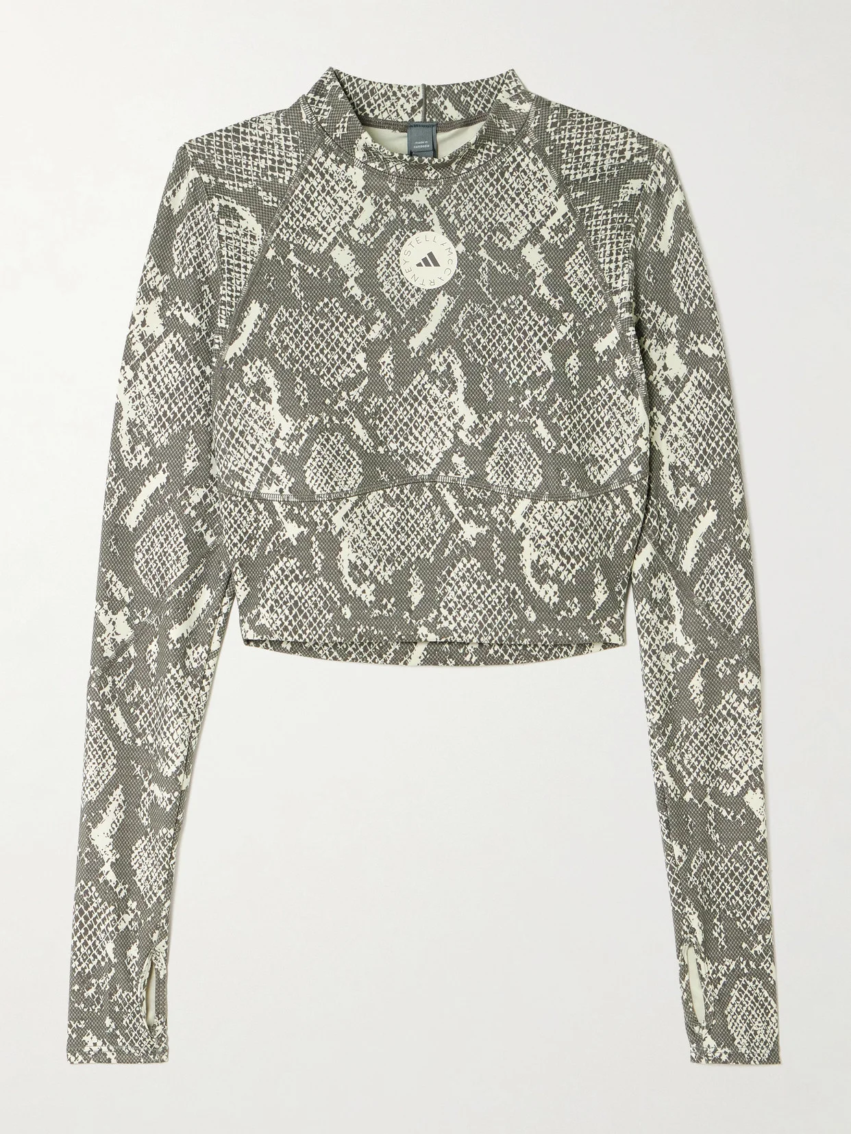 Cropped Snake-print Stretch Recycled Top - 1
