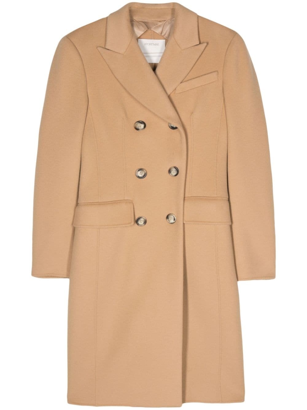 double-breasted wool coat - 1