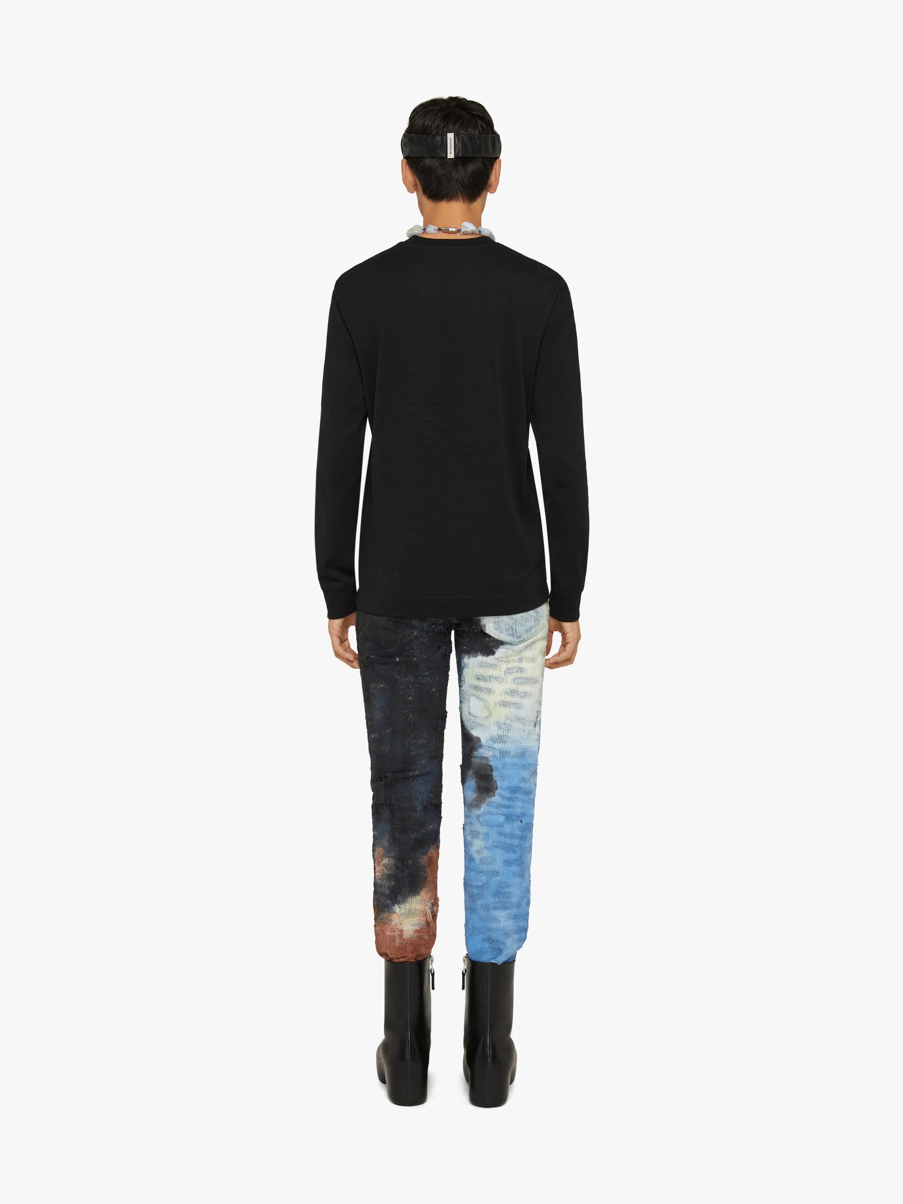 JEANS IN PAINTED DESTROYED DENIM - 4