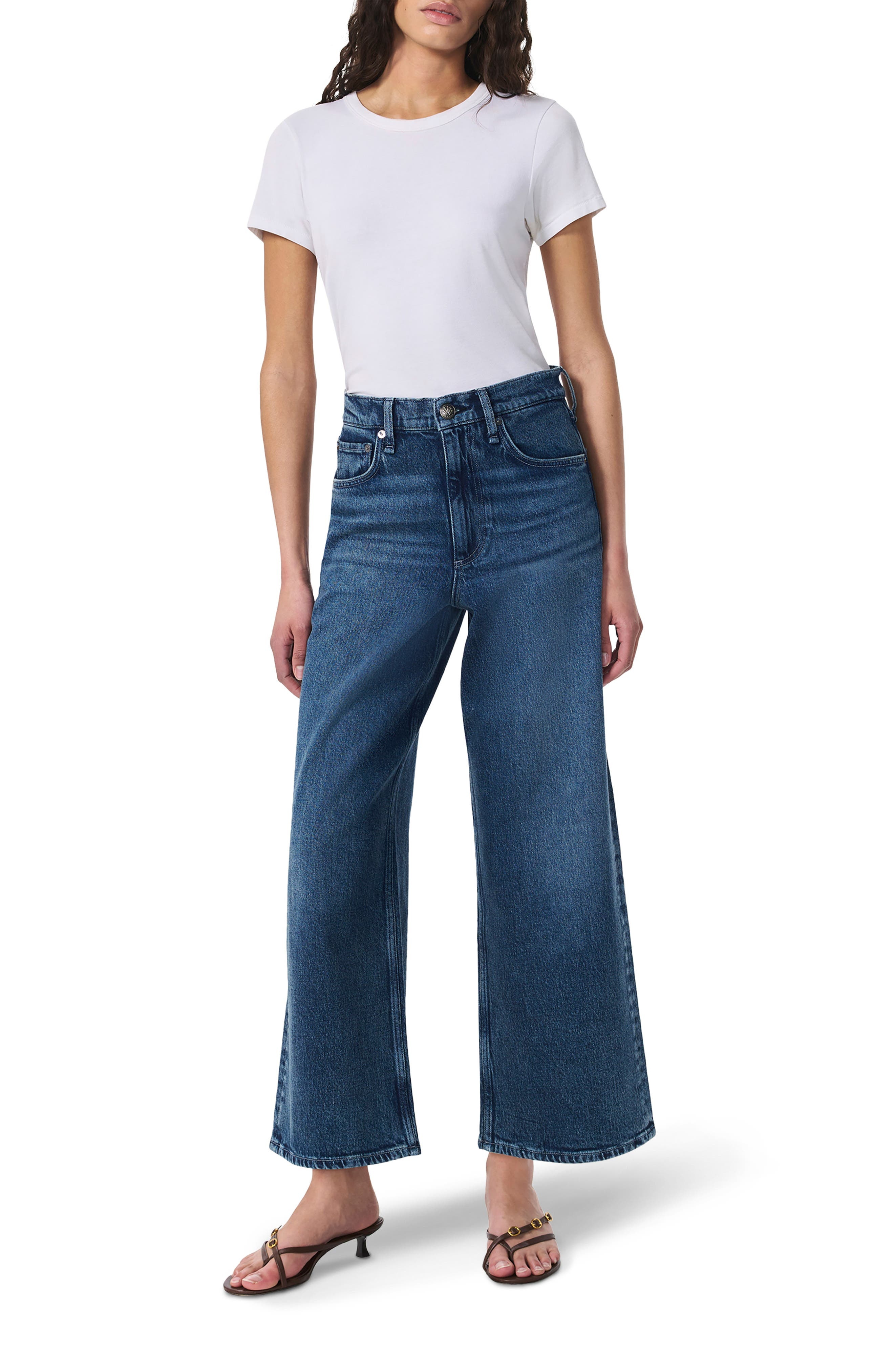 rag & bone Andi High Waist Ankle Wide Leg Jeans in Adeline at Nordstrom - 7