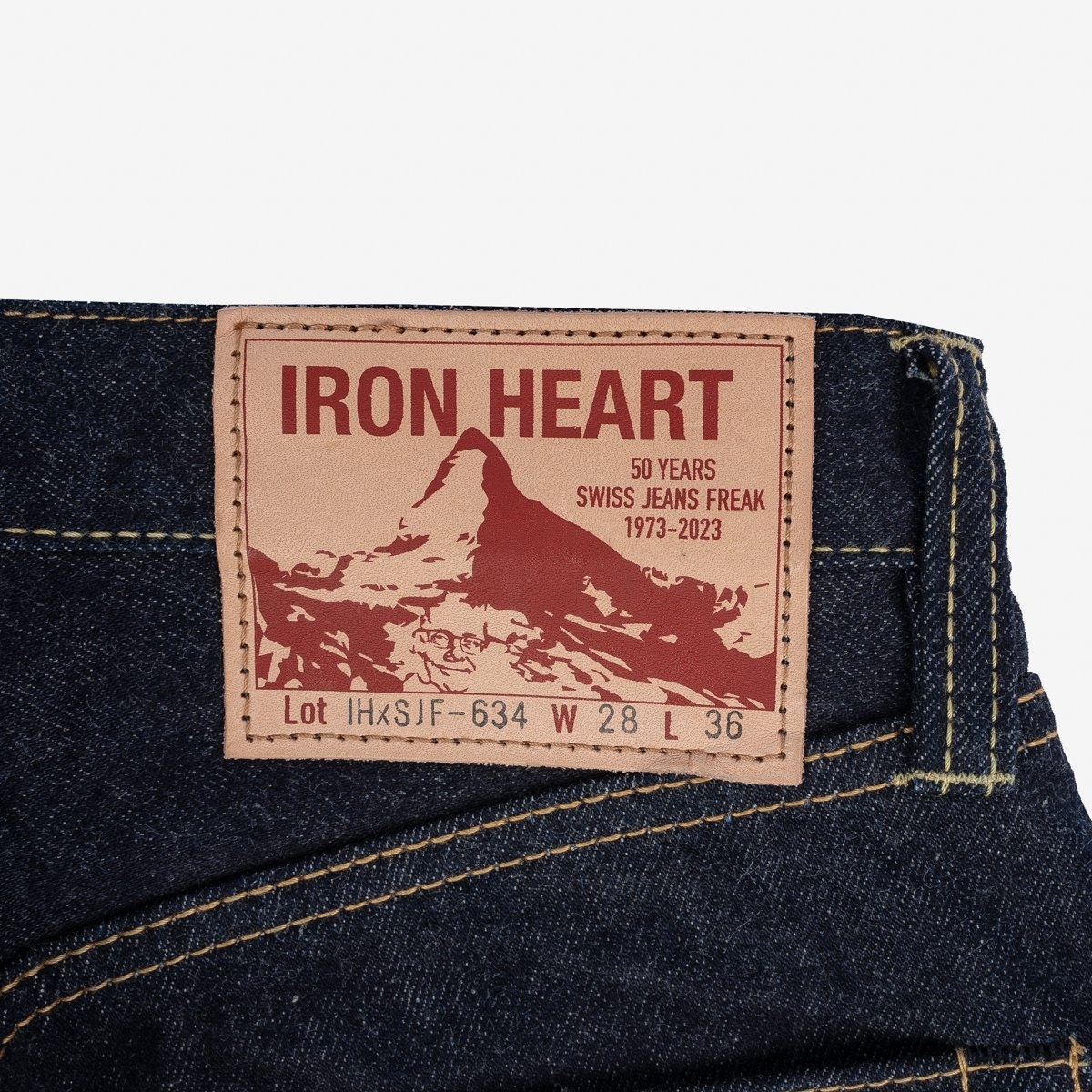 IHxSJF-634 14oz Iron Heart x SJF Selvedge Denim Straight Cut Jeans - Indigo - 9