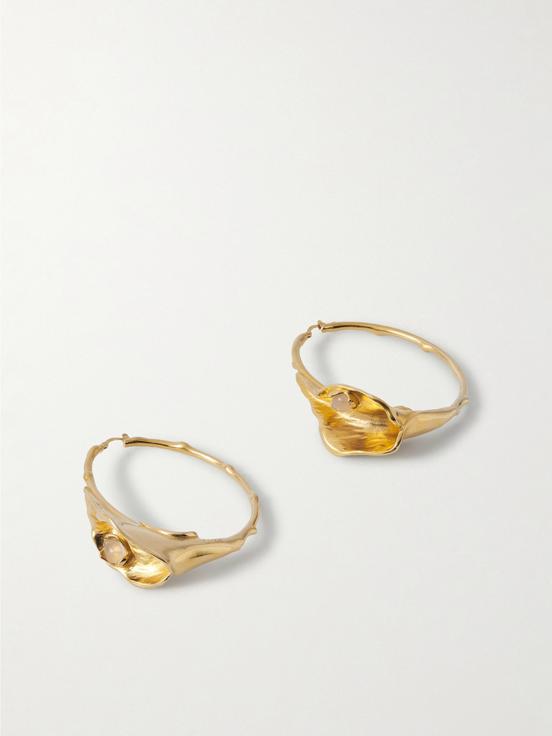 Gold-tone And Quartz Hoop Earrings 1