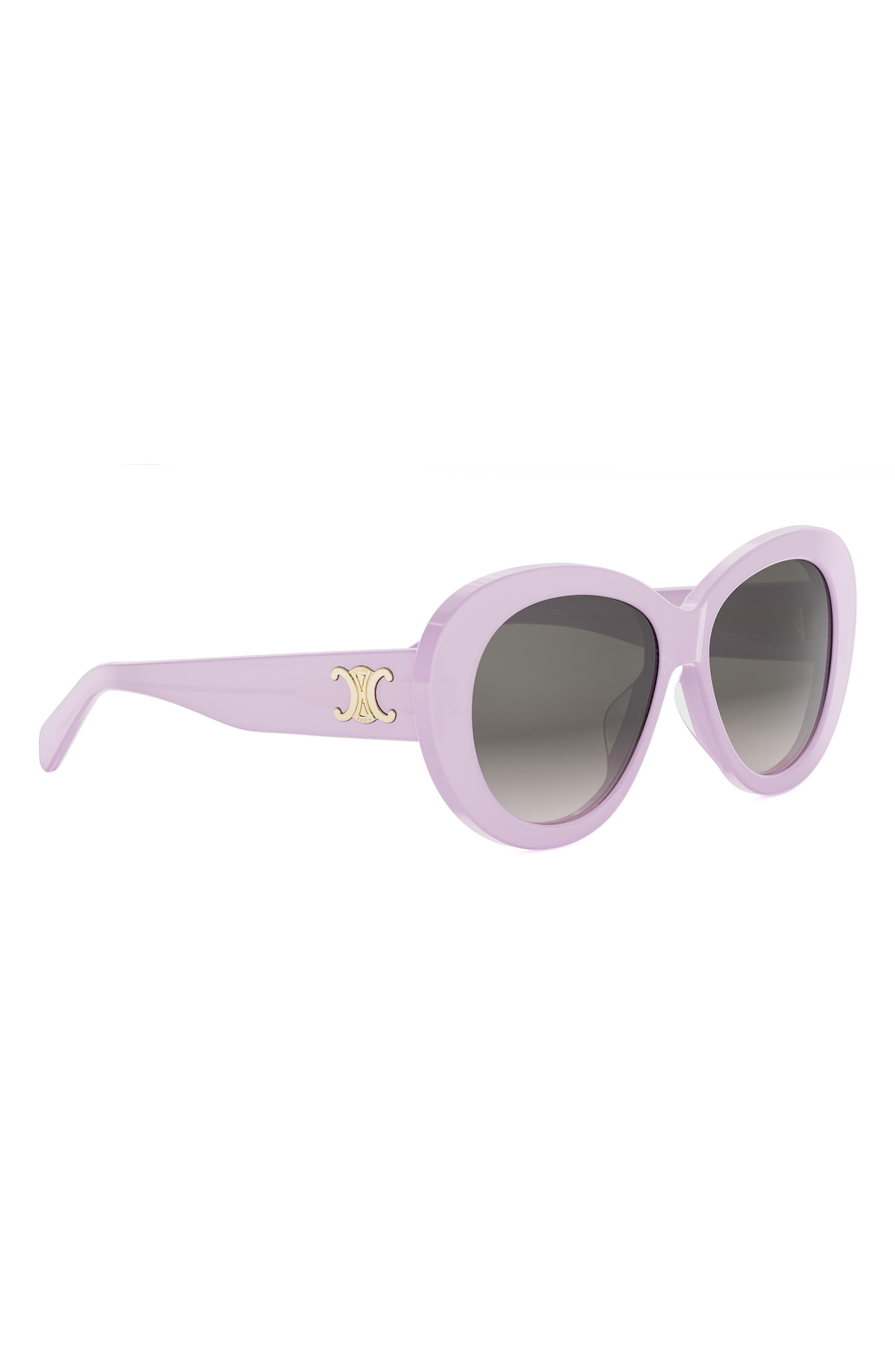 CELINE Triomphe 55mm Gradient Butterfly Sunglasses in Shiny Lilac /Gradient Brown at Nordstrom - 5