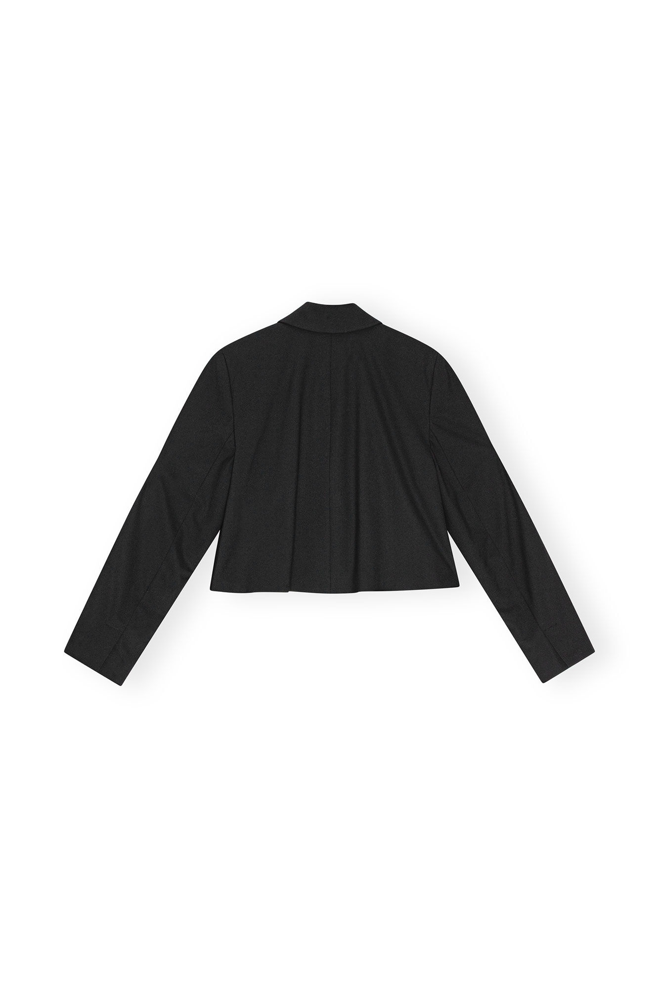BLACK DRAPEY MELANGE SHORT BLAZER - 6