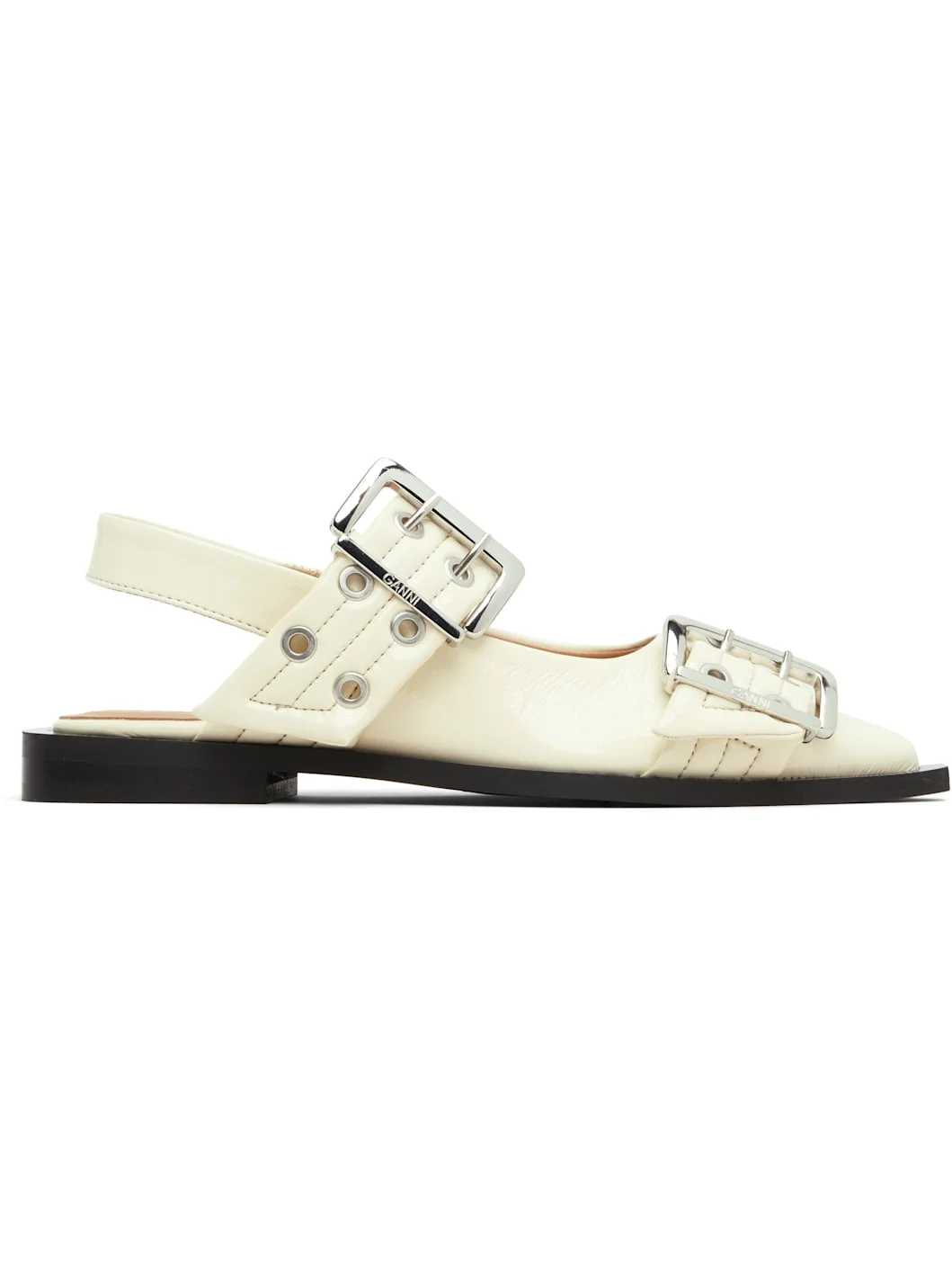 Off-White Feminine Buckle Ballerina Flats - 1