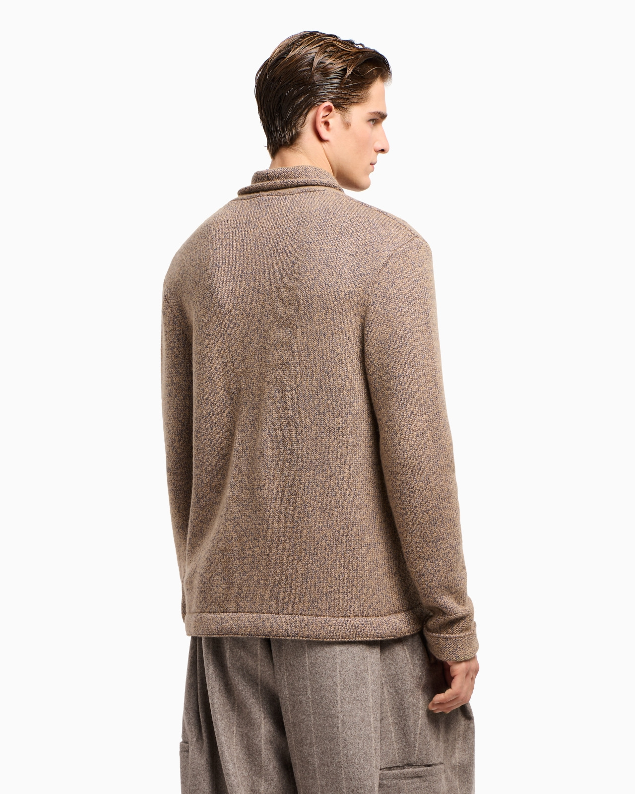 CARDIGAN JACKET IN KNIT CASHMERE AND COTTON - 3