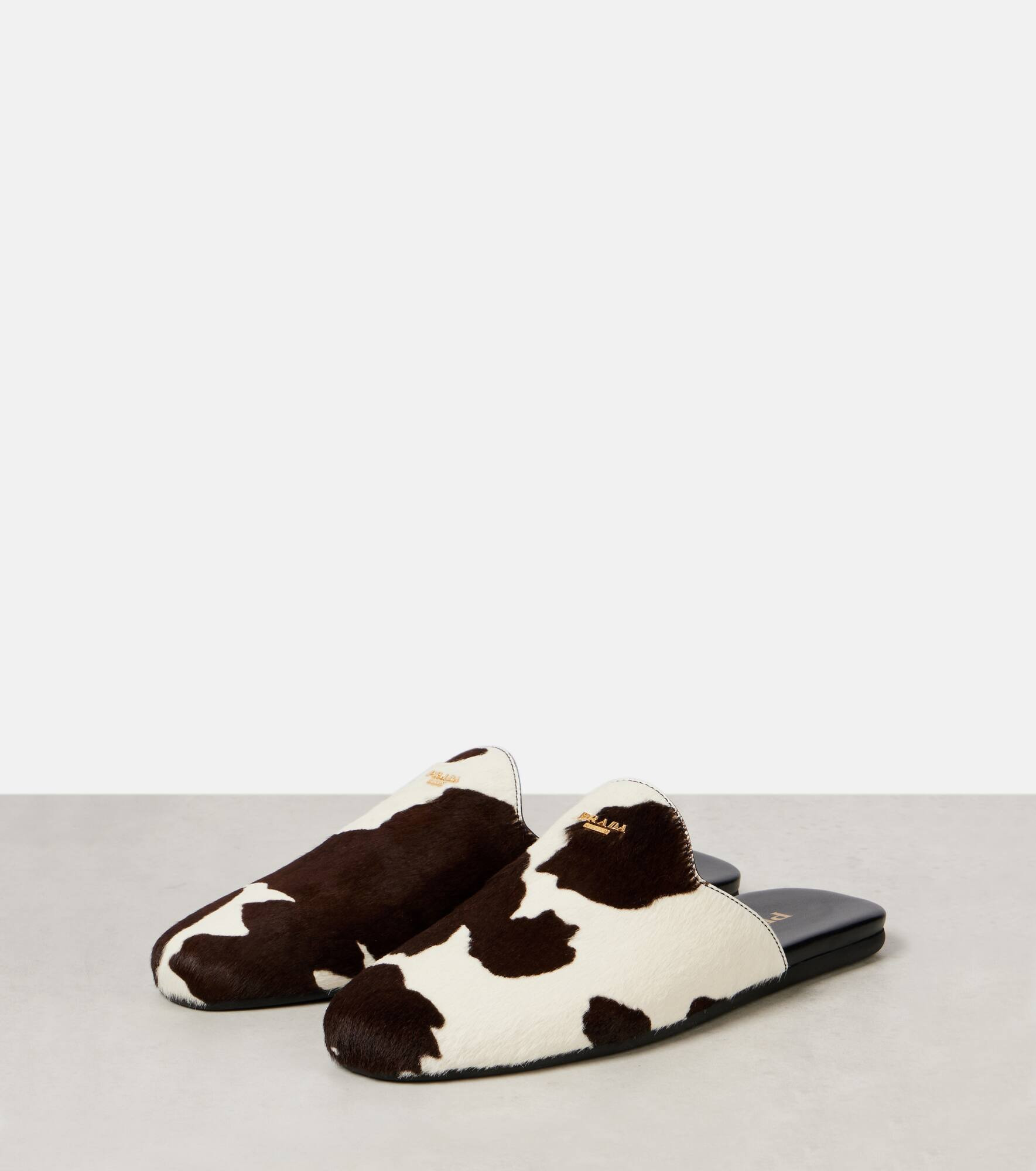 Printed calf hair mules - 4
