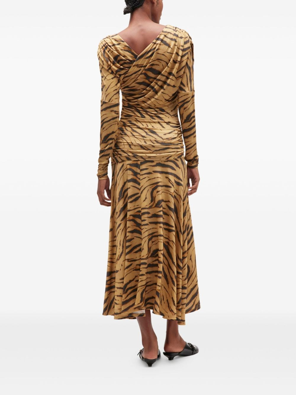Printed ruched long dress - 4